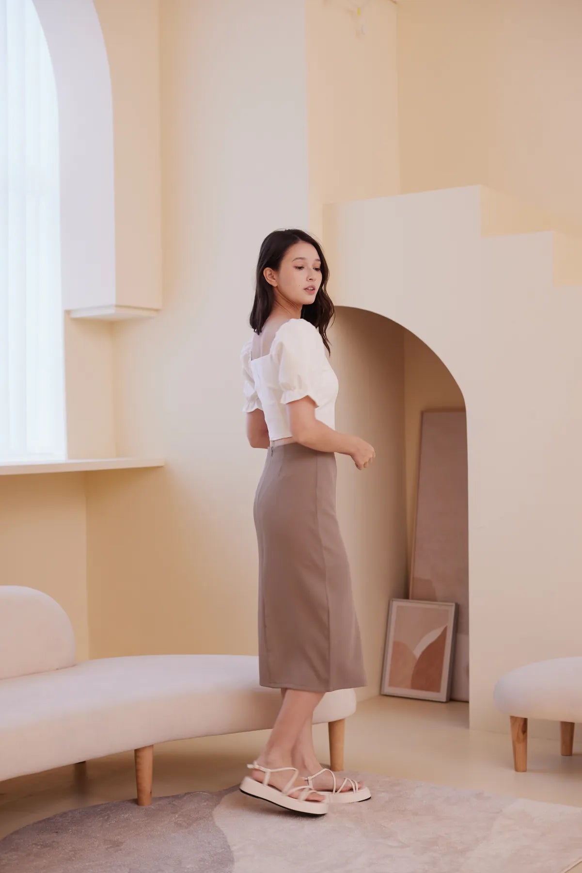 Rhea Front Slit Pencil Skirt