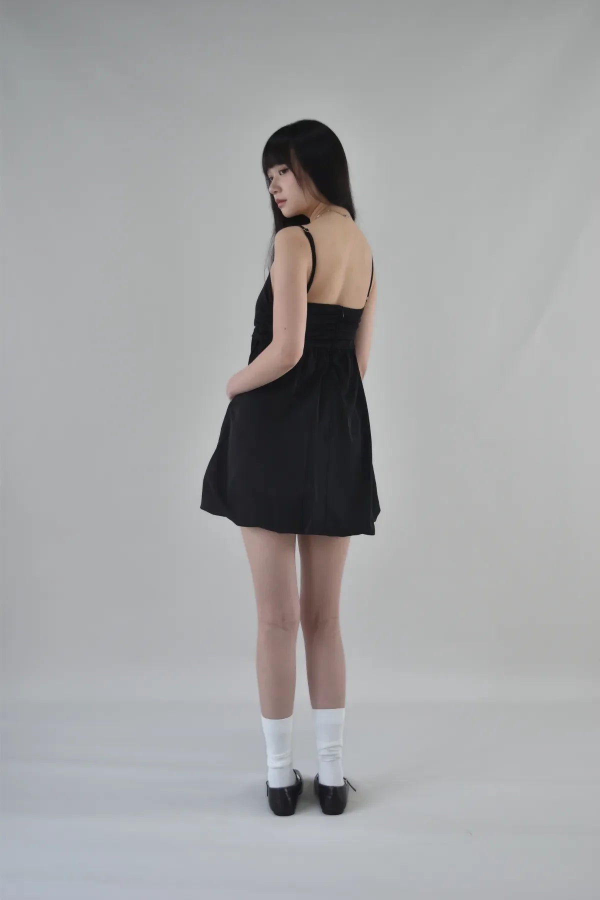 Yuna Bubble Hem Padded Ruched Mini Dress