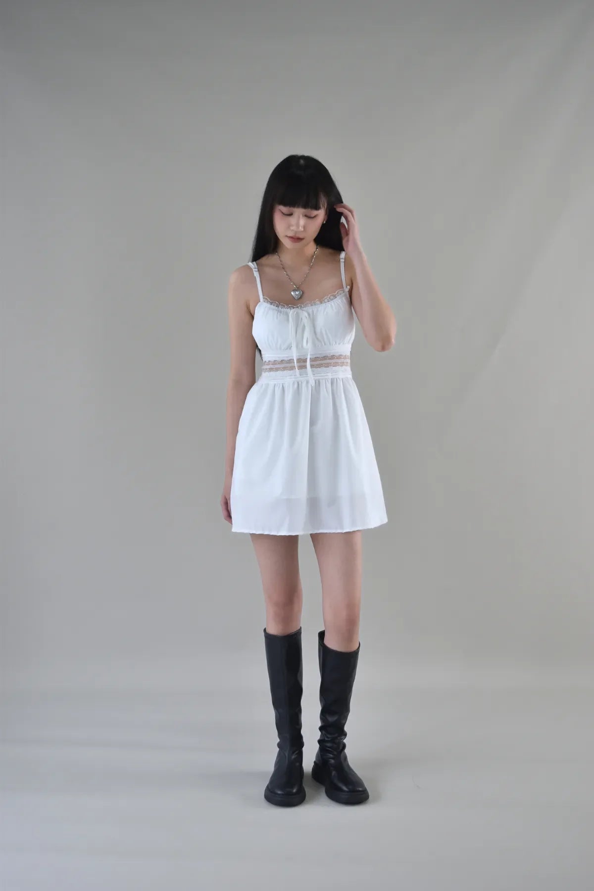 Josette Lace Panel Waist Padded Mini Dress