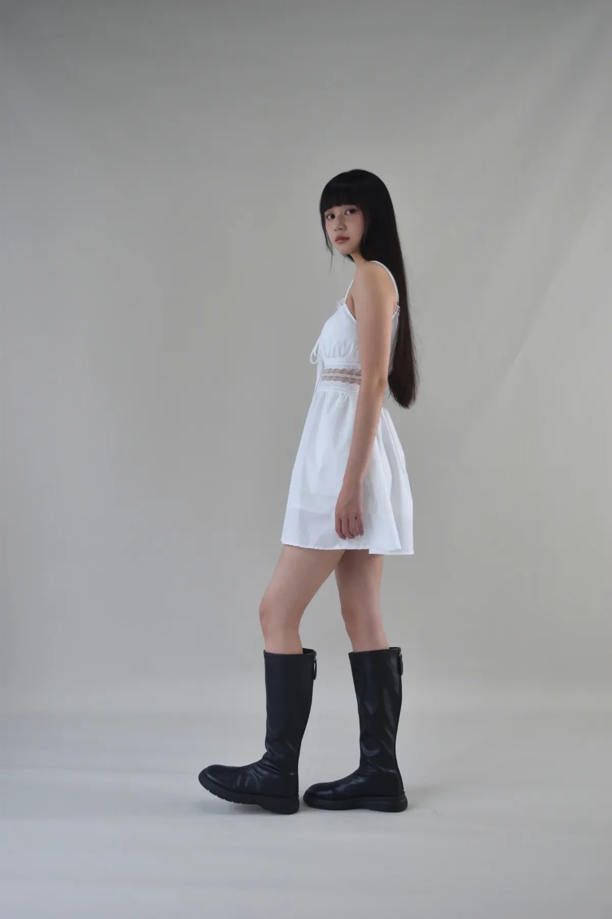 Josette Lace Panel Waist Padded Mini Dress