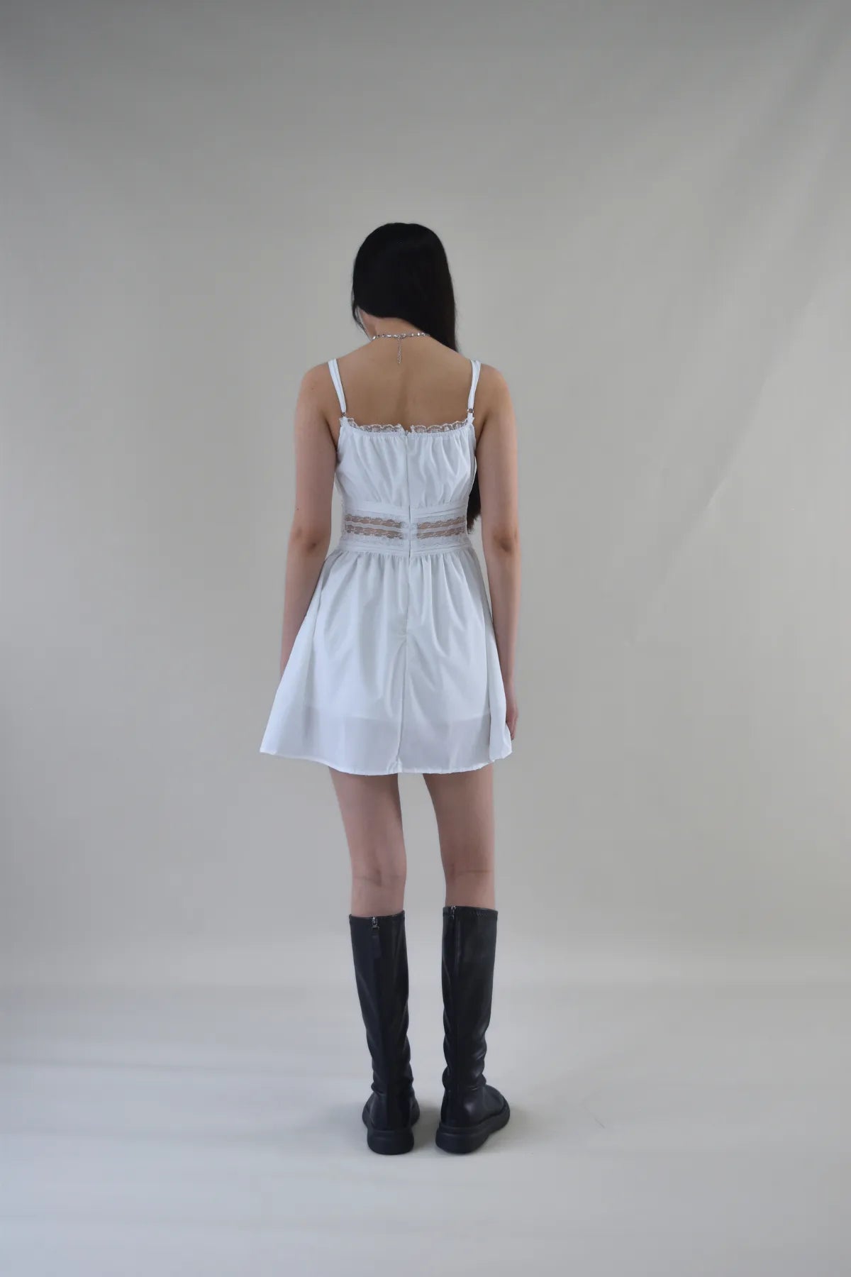 Josette Lace Panel Waist Padded Mini Dress