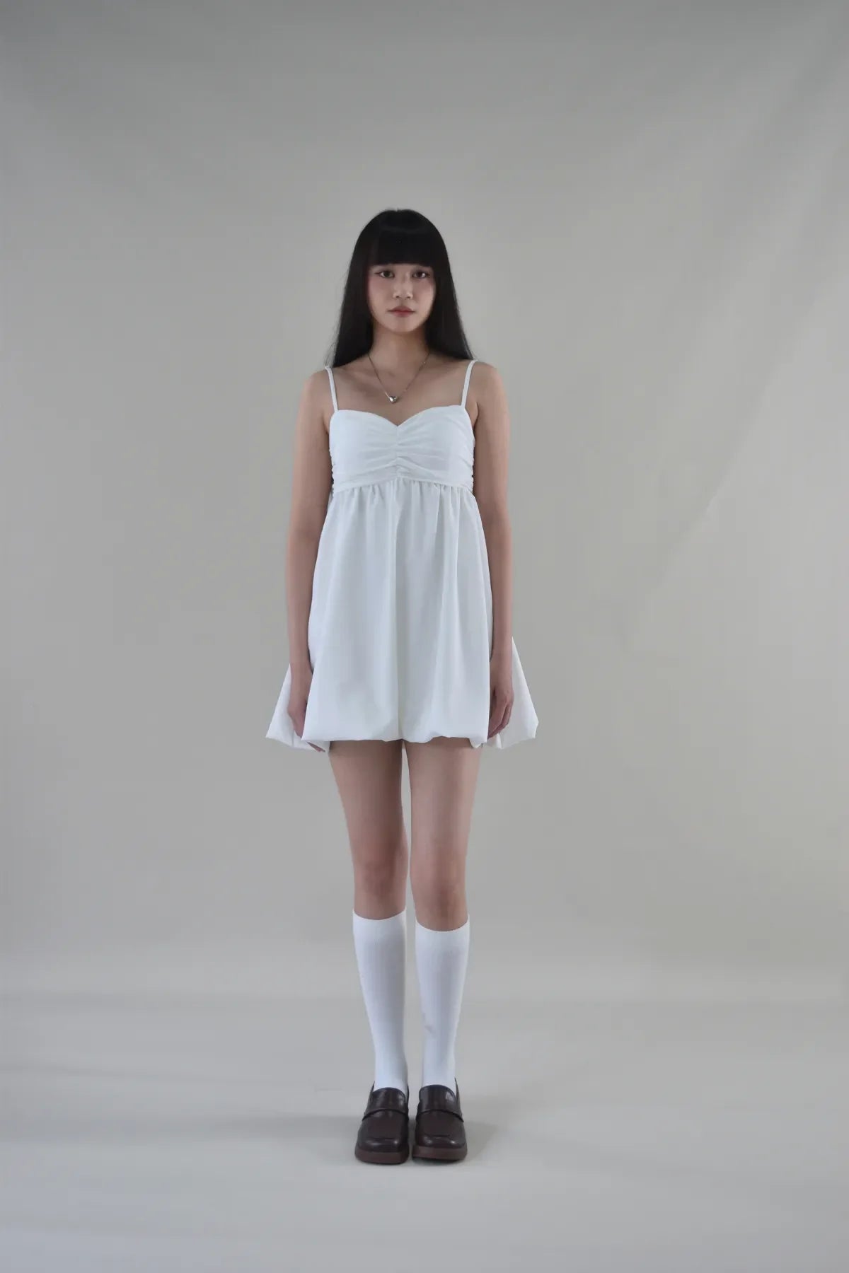 Yuna Bubble Hem Padded Ruched Mini Dress