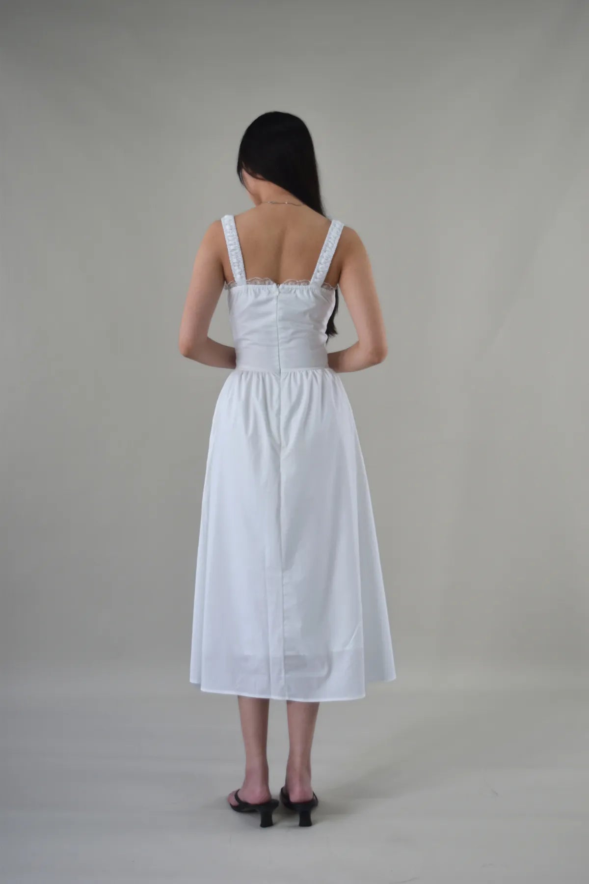 Beverly Corset Lace Trim Padded Long Dress