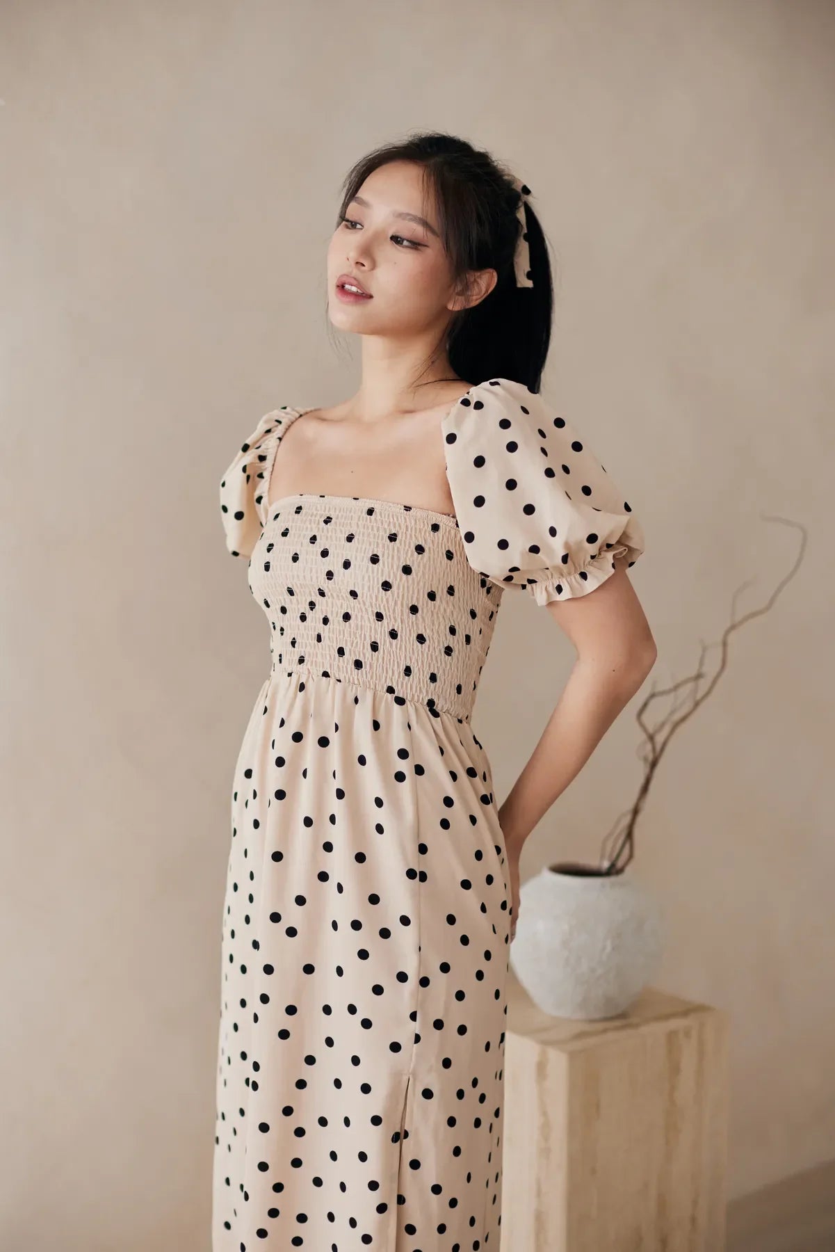 Beatrice Stretchy Smocked Multi-Way Dress V1