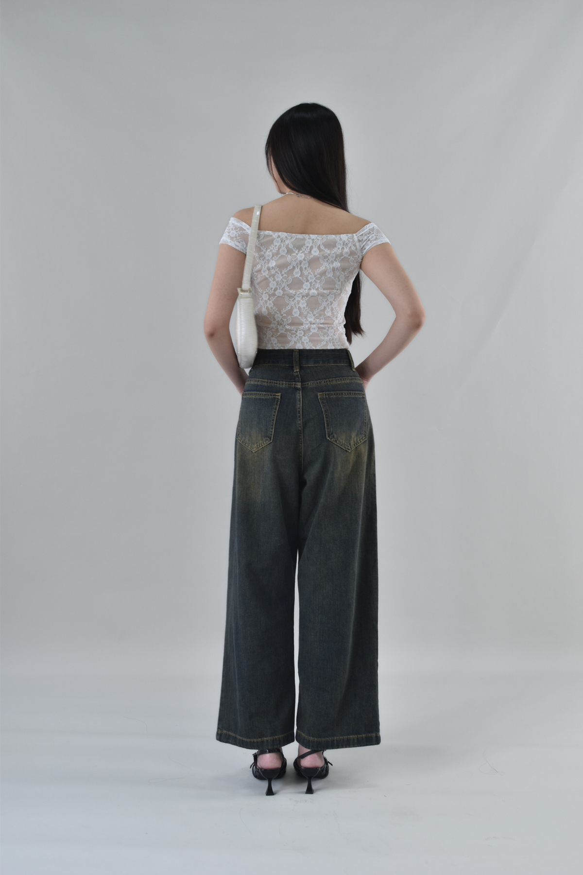 Sammie Front Pleat Relaxed Cut Long Jeans