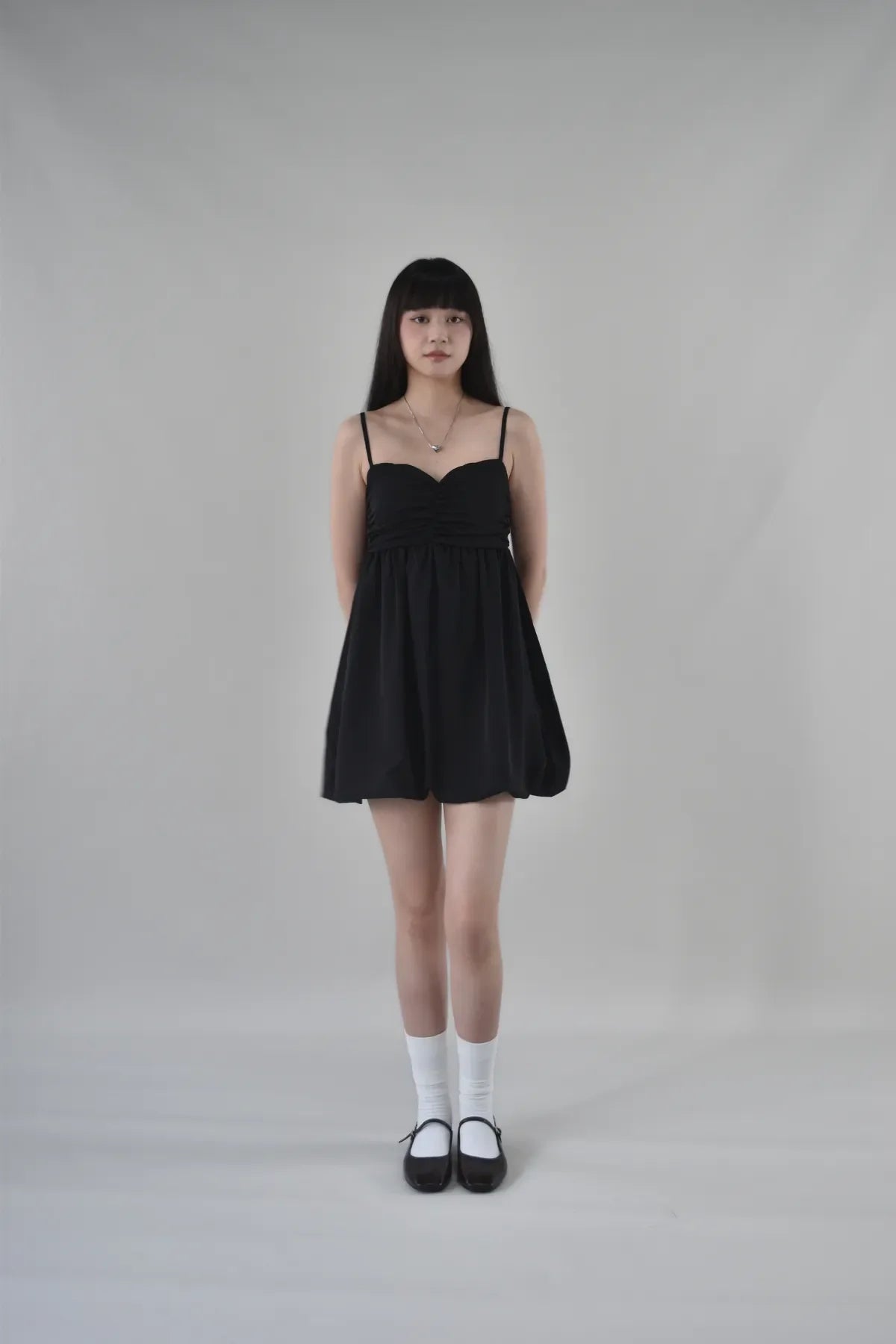 Yuna Bubble Hem Padded Ruched Mini Dress
