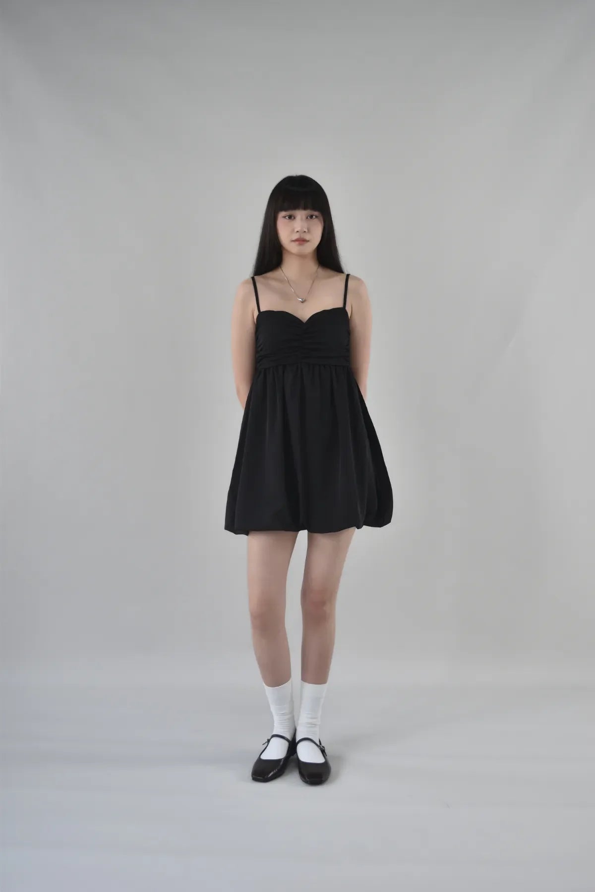 Yuna Bubble Hem Padded Ruched Mini Dress