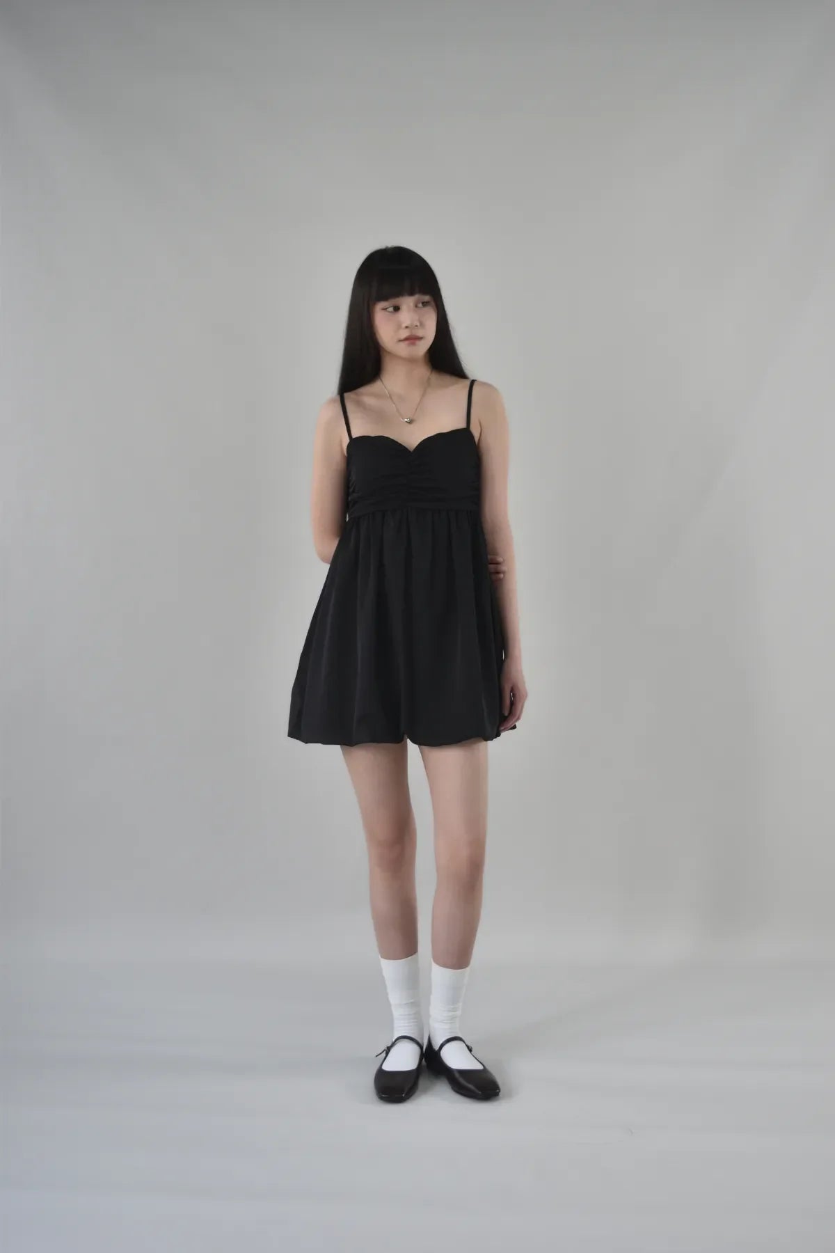 Yuna Bubble Hem Padded Ruched Mini Dress