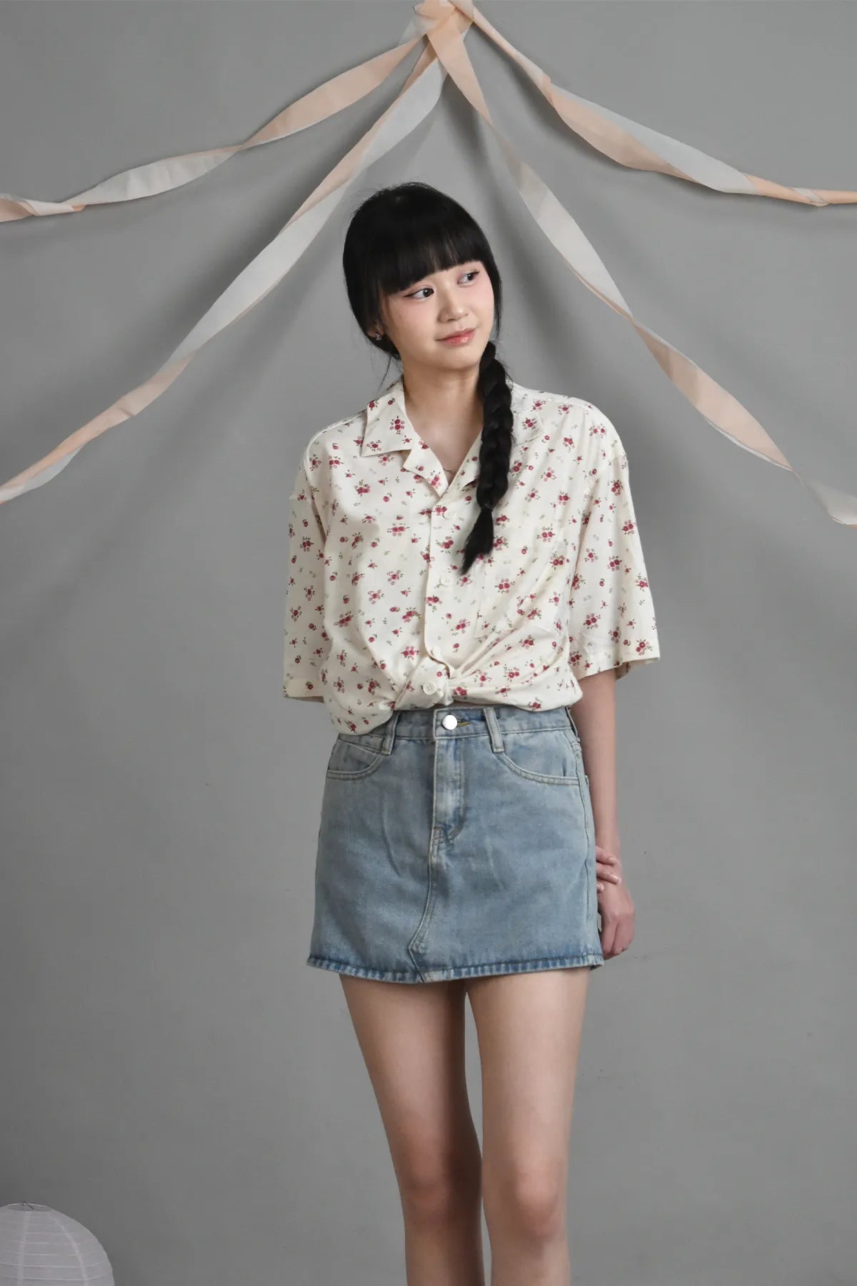 Blossom Broody Collar Short-Sleeved Shirt