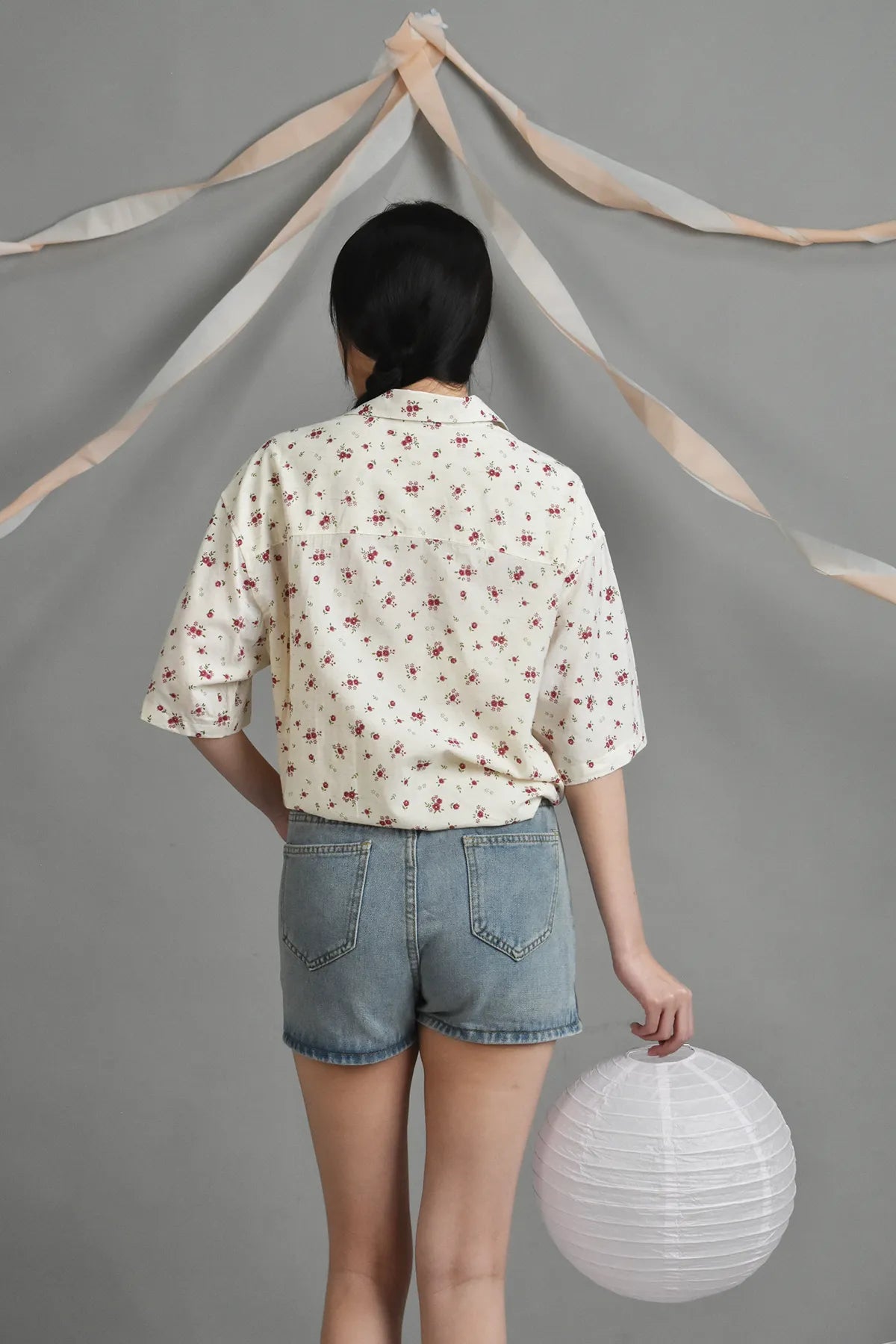 Blossom Broody Collar Short-Sleeved Shirt