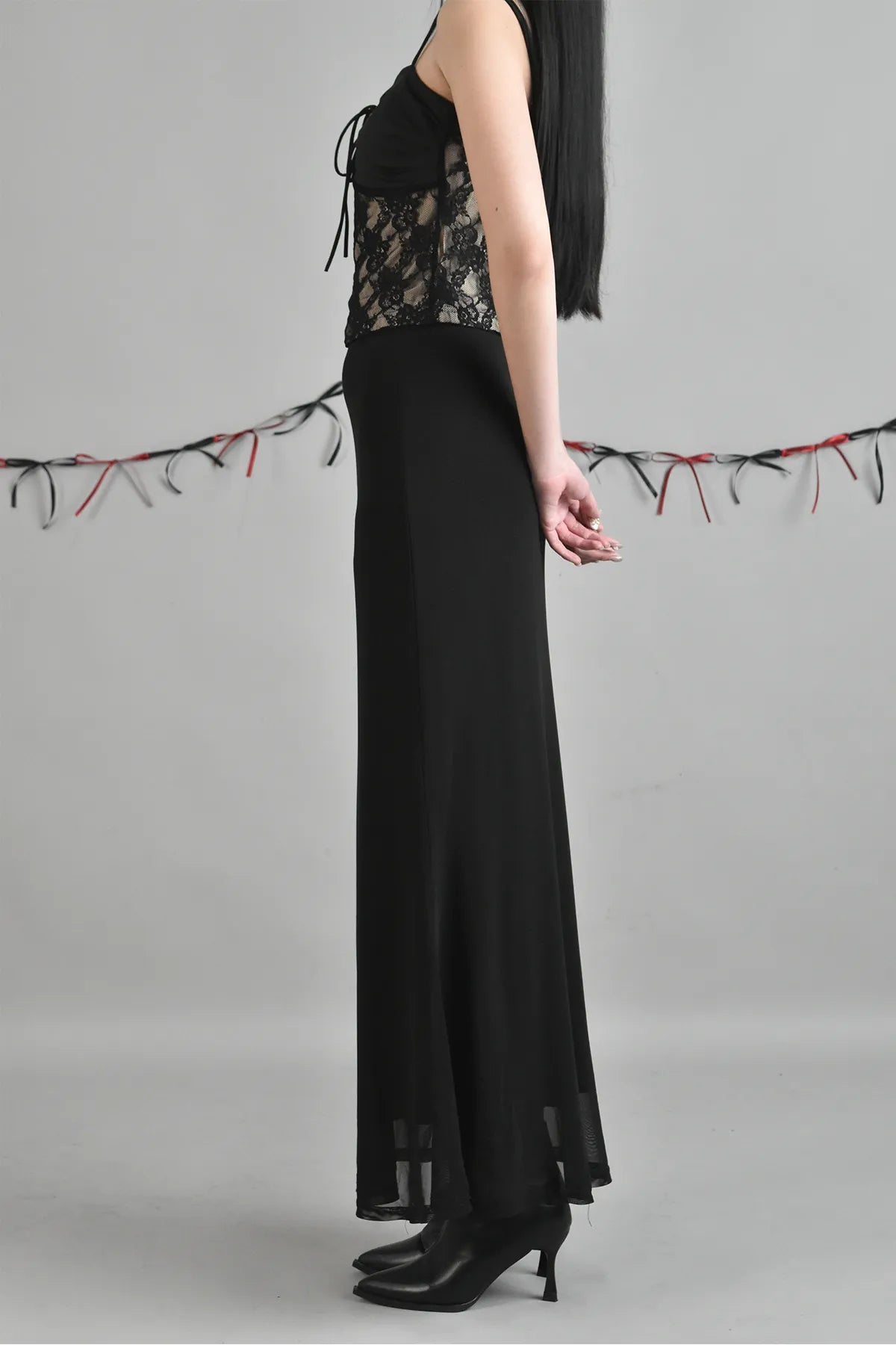 (Backorder 2) Bradley Fishtail Maxi Soft Mesh Skirt