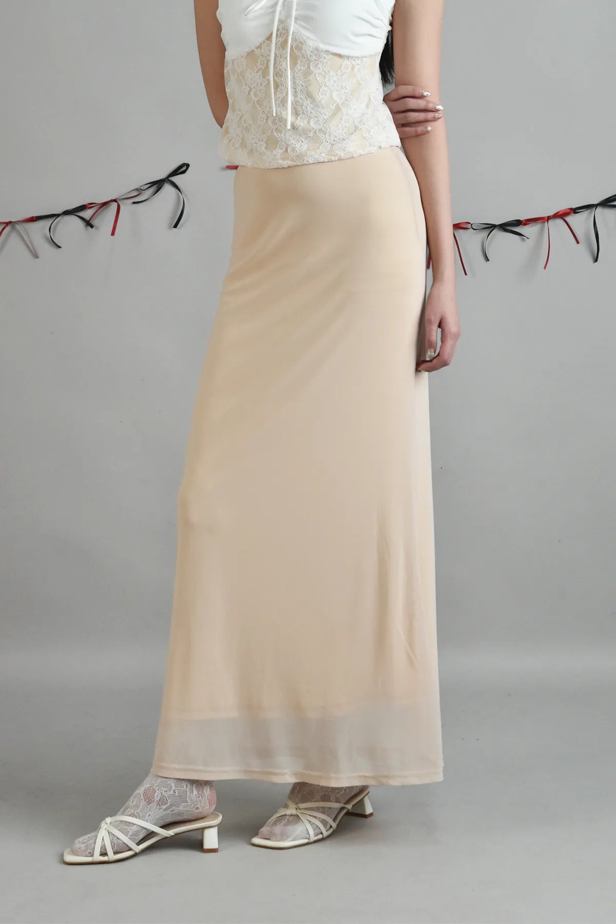 Bradley Fishtail Maxi Soft Mesh Skirt