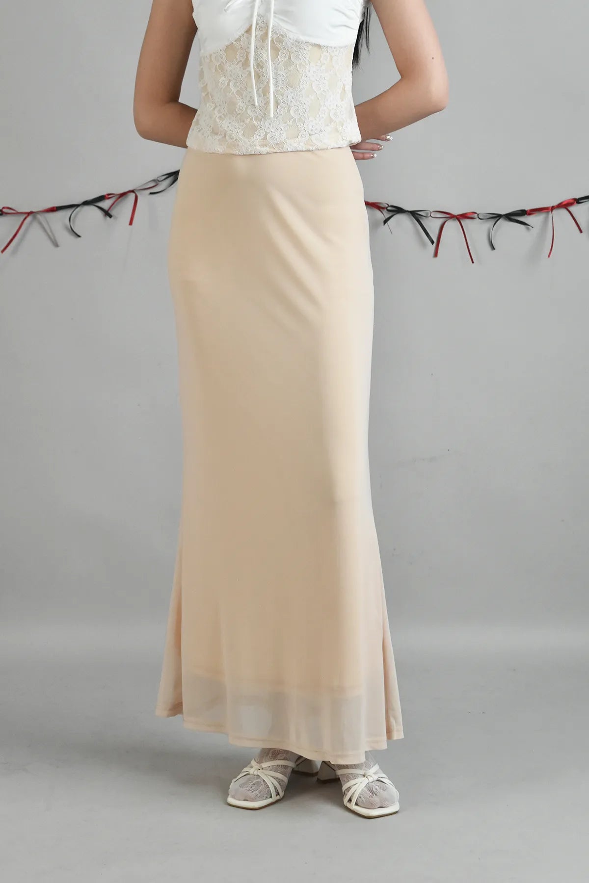 Bradley Fishtail Maxi Soft Mesh Skirt
