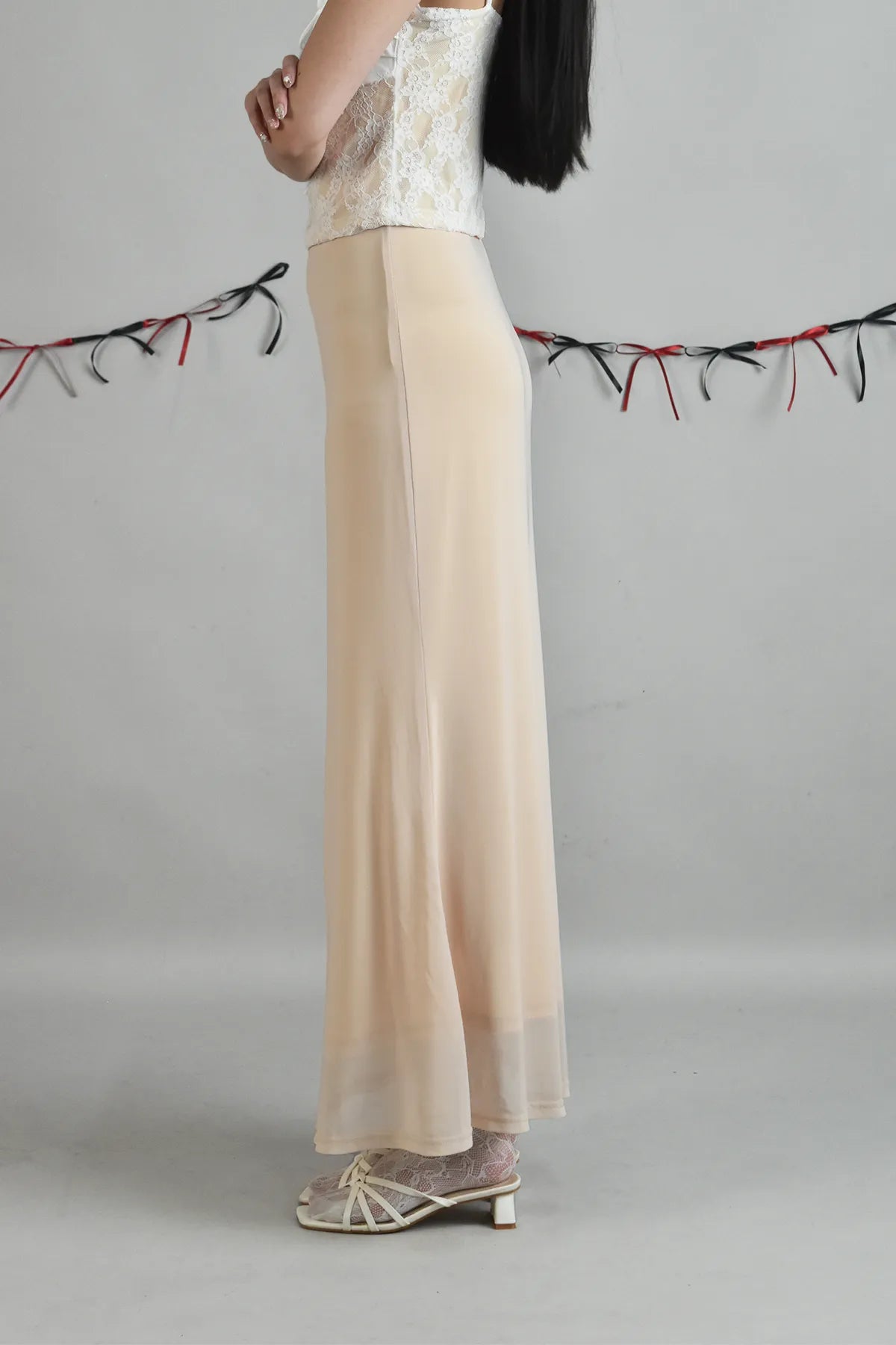 Bradley Fishtail Maxi Soft Mesh Skirt