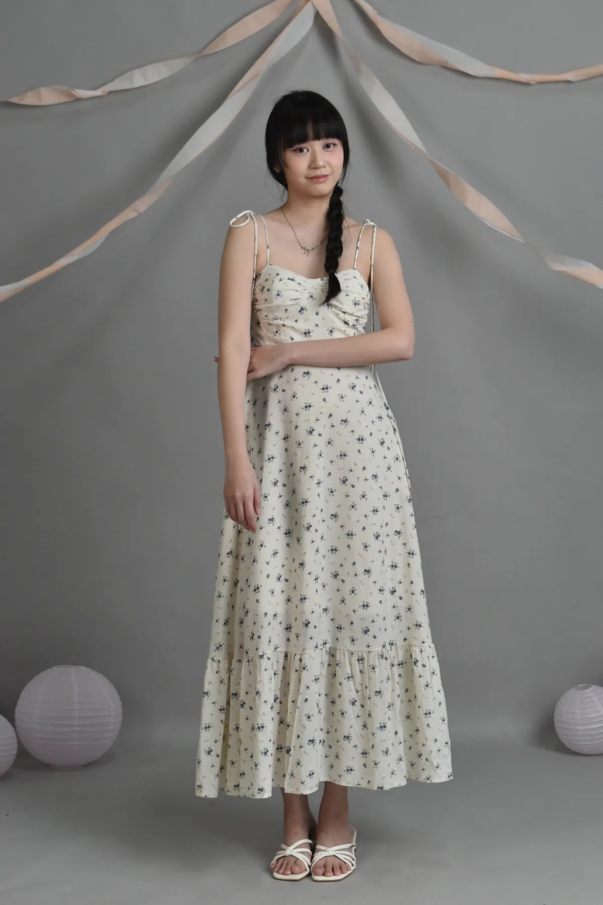 Blossom Claudine Gathered Bust Padded Maxi Dress