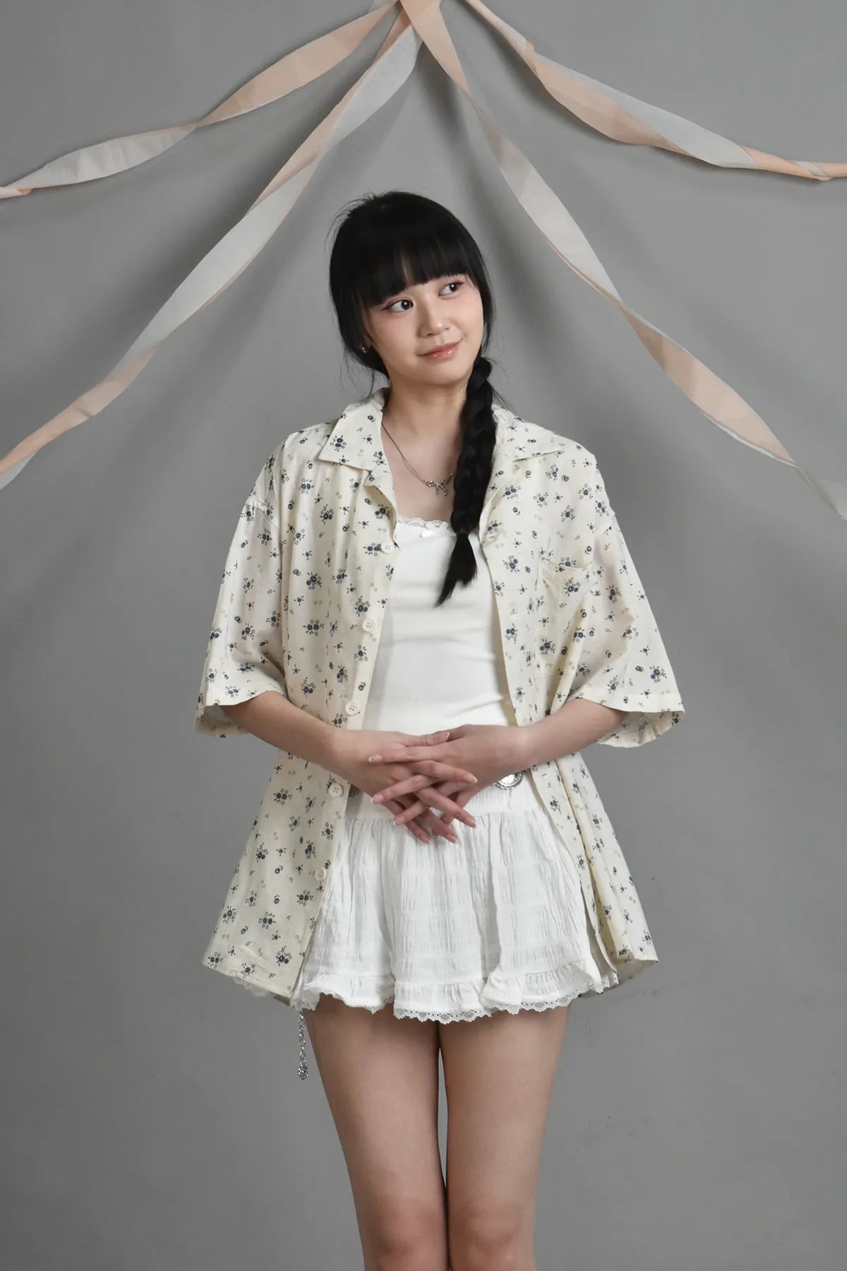 Blossom Broody Collar Short-Sleeved Shirt