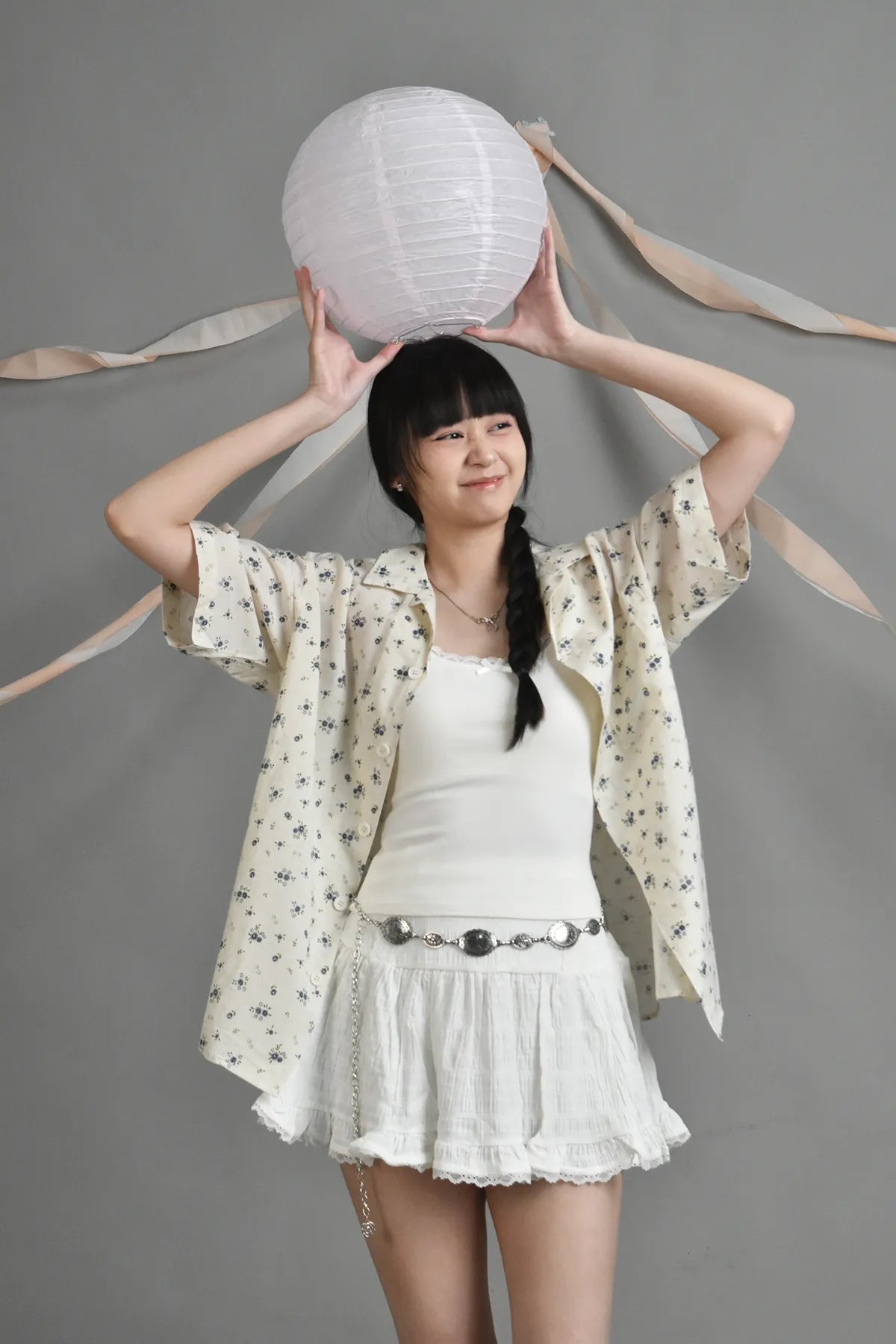 Blossom Broody Collar Short-Sleeved Shirt