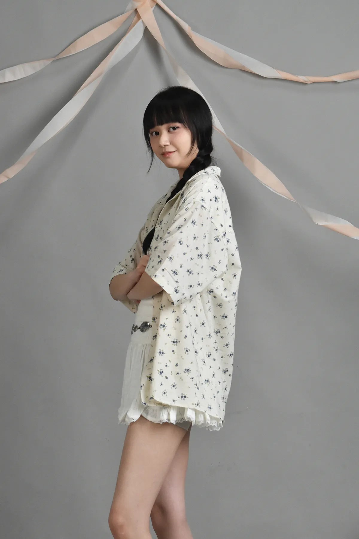 Blossom Broody Collar Short-Sleeved Shirt