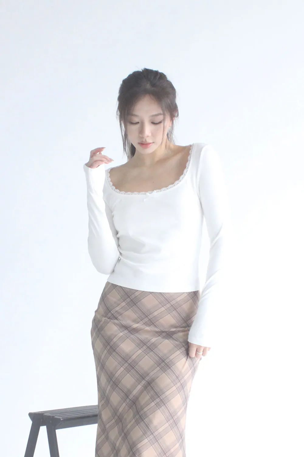 Juniper Lace Trim Long Sleeve Top
