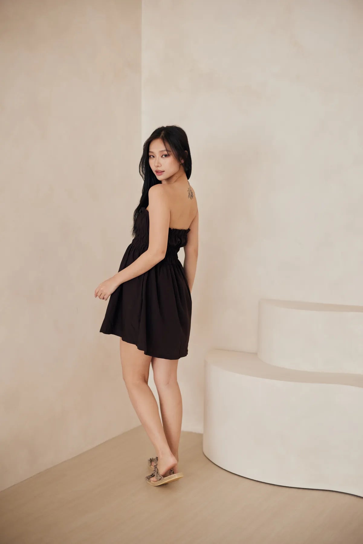 Nadia Ruched Halter Dress