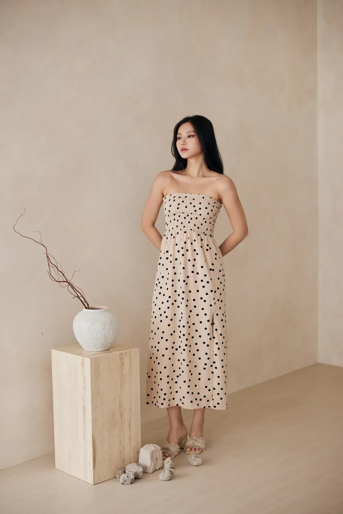 Beatrice Stretchy Smocked Multi-Way Dress V1