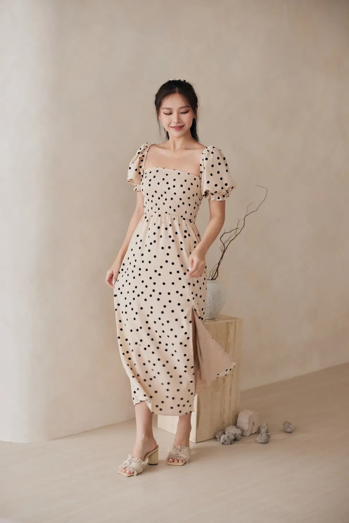 Beatrice Stretchy Smocked Multi-Way Dress V1