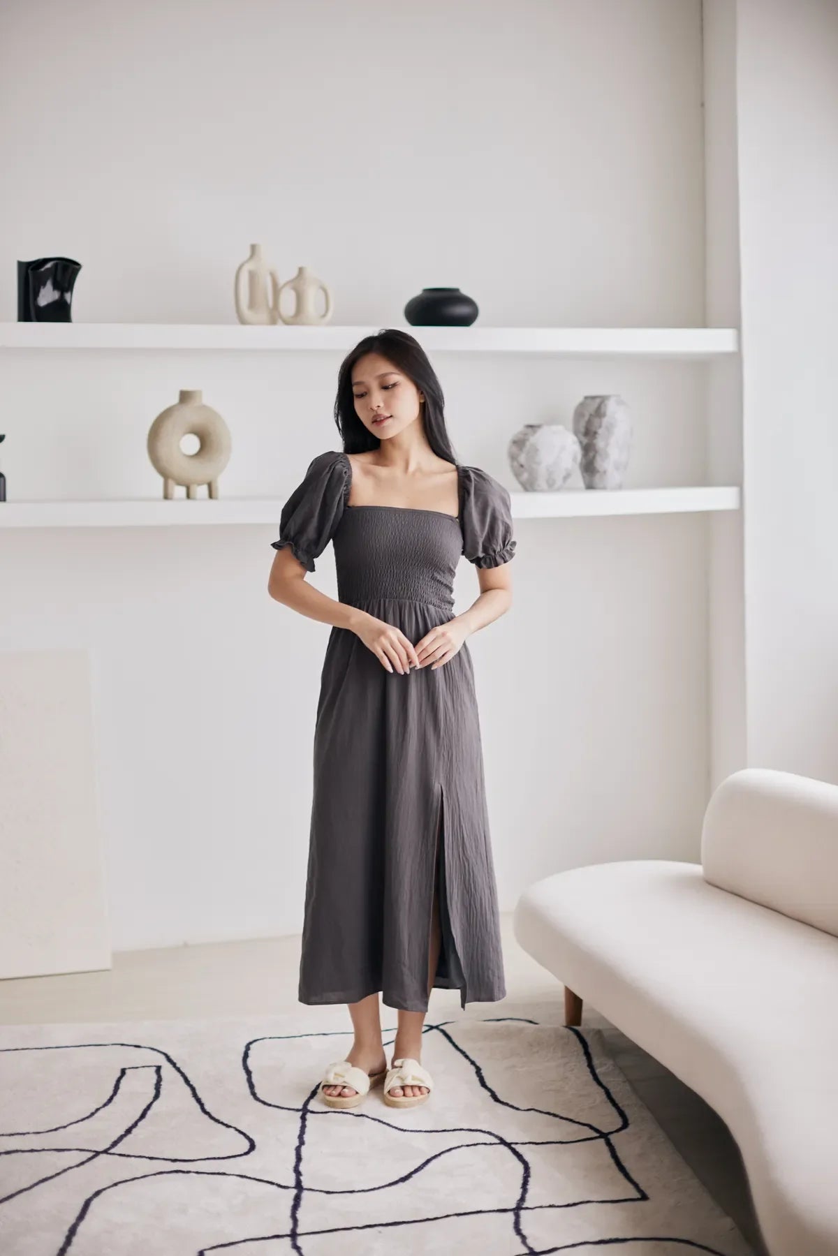Beatrice Stretchy Smocked Multi-Way Dress V1