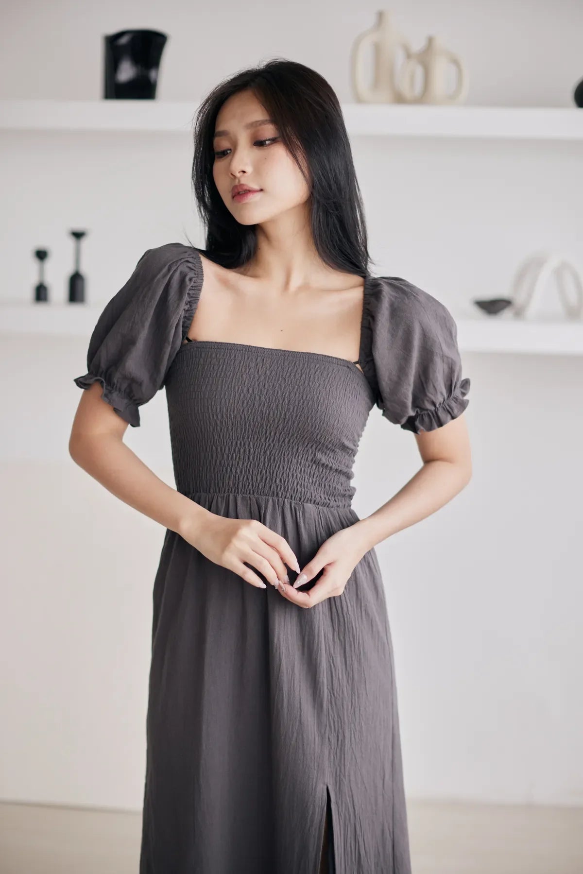 Beatrice Stretchy Smocked Multi-Way Dress V1
