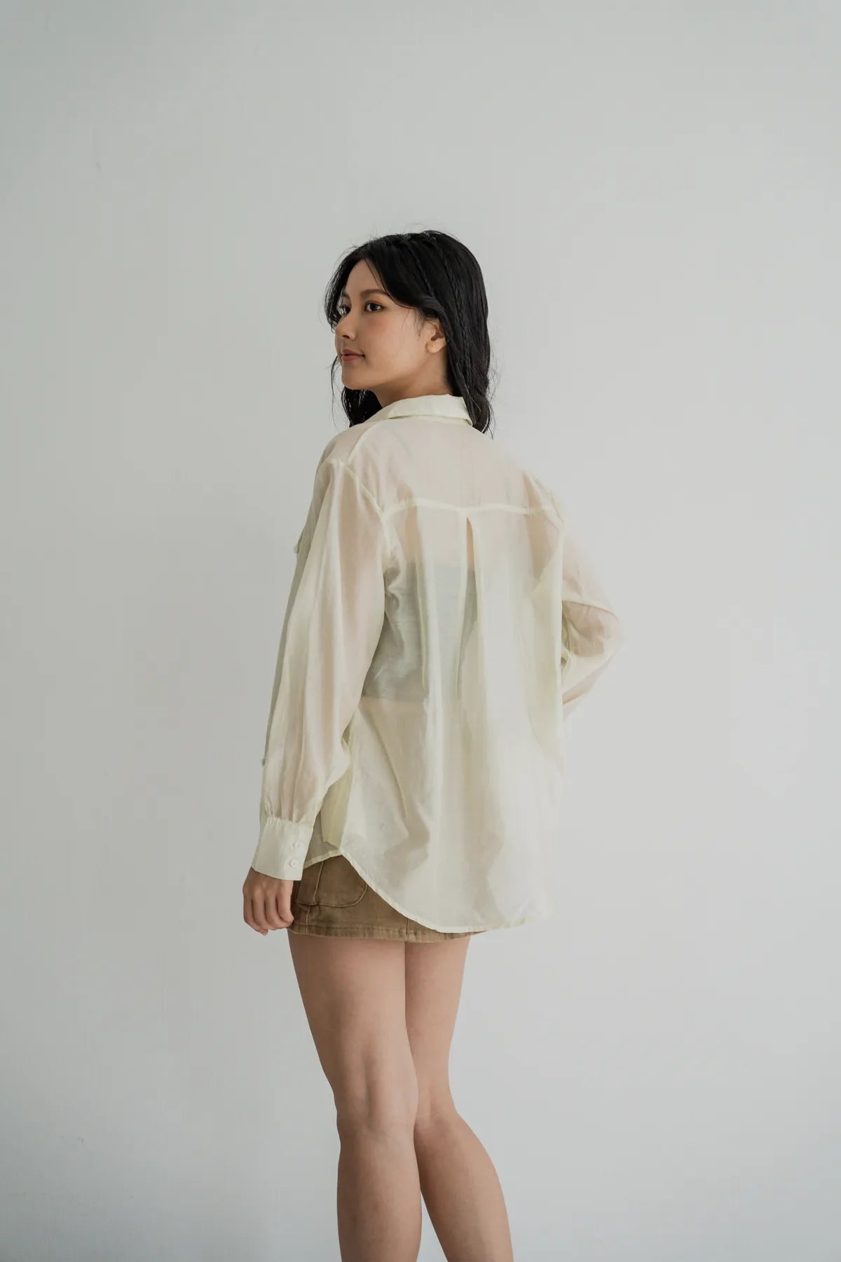 Gracia Sheer Collared Blouse *LAST PIECE*