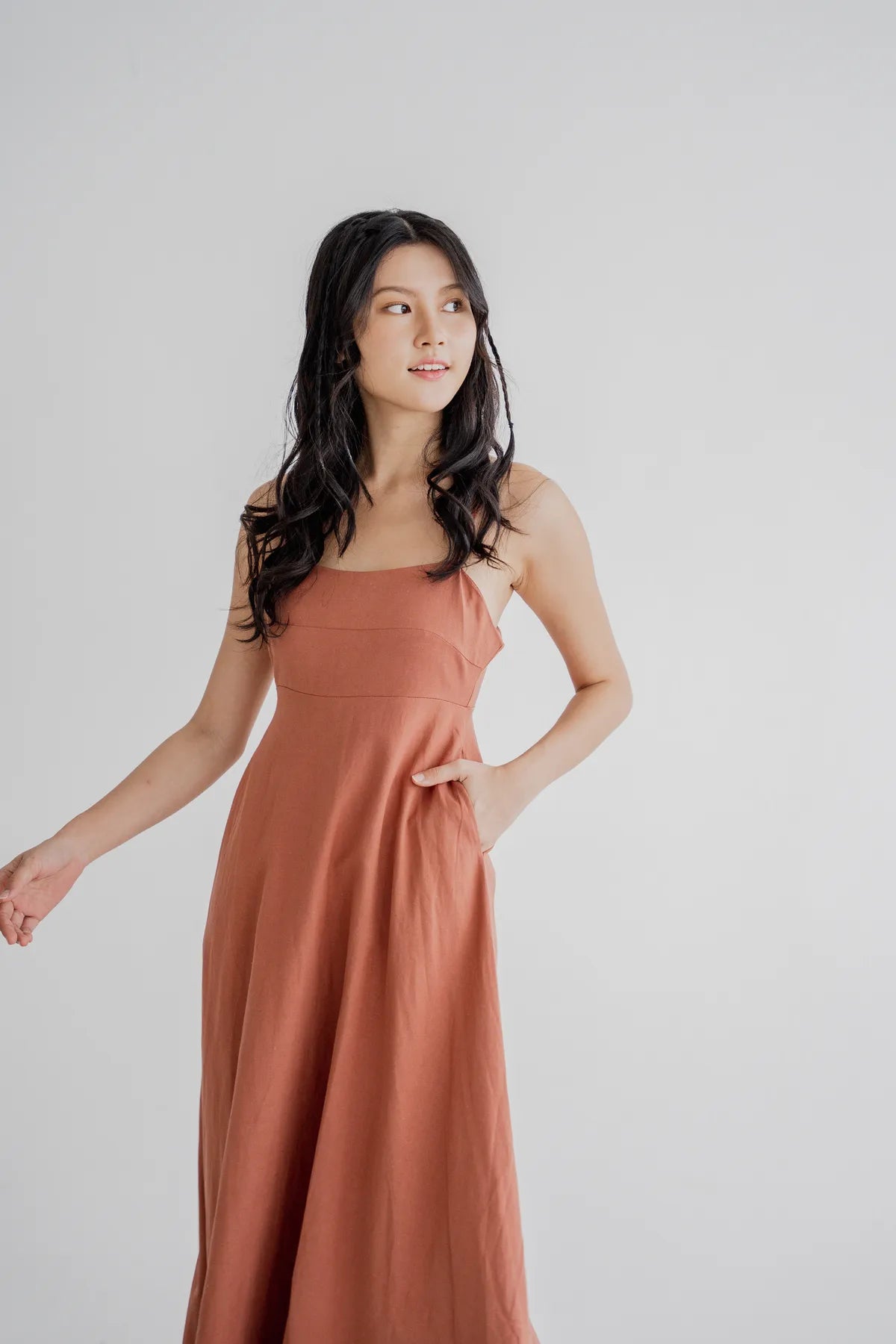 Ariel Linen Swing Maxi Dress