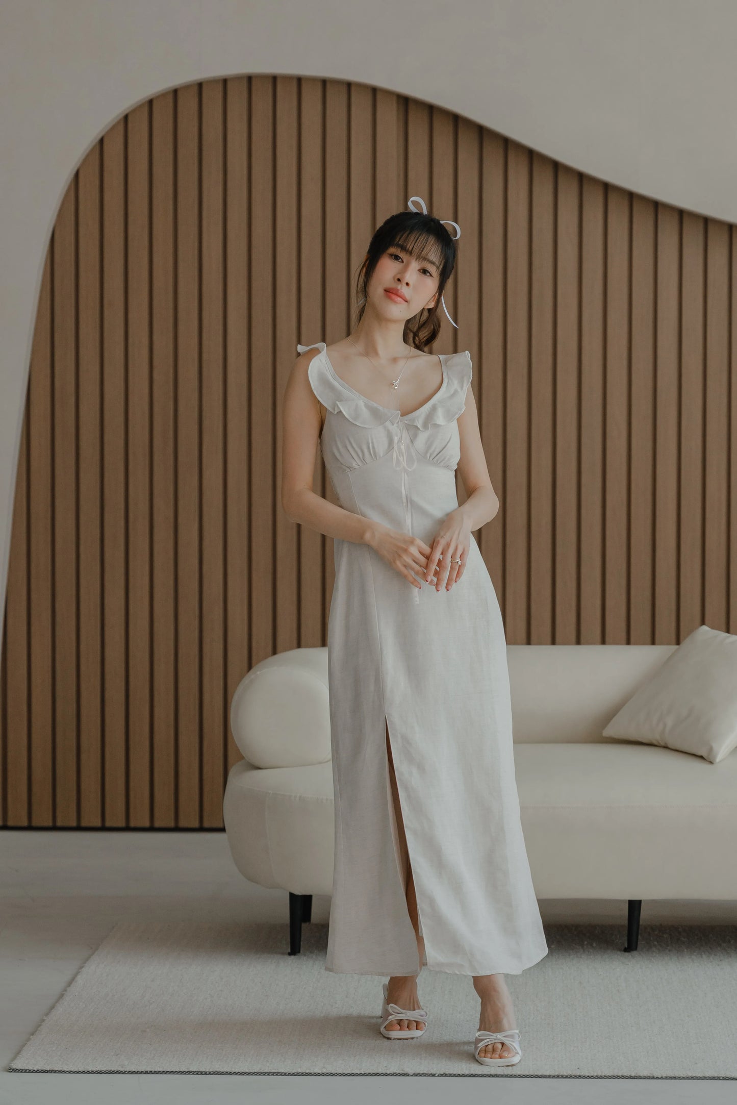 NICOLECHANGMIN x LIKKA Delphine Dress in Oat