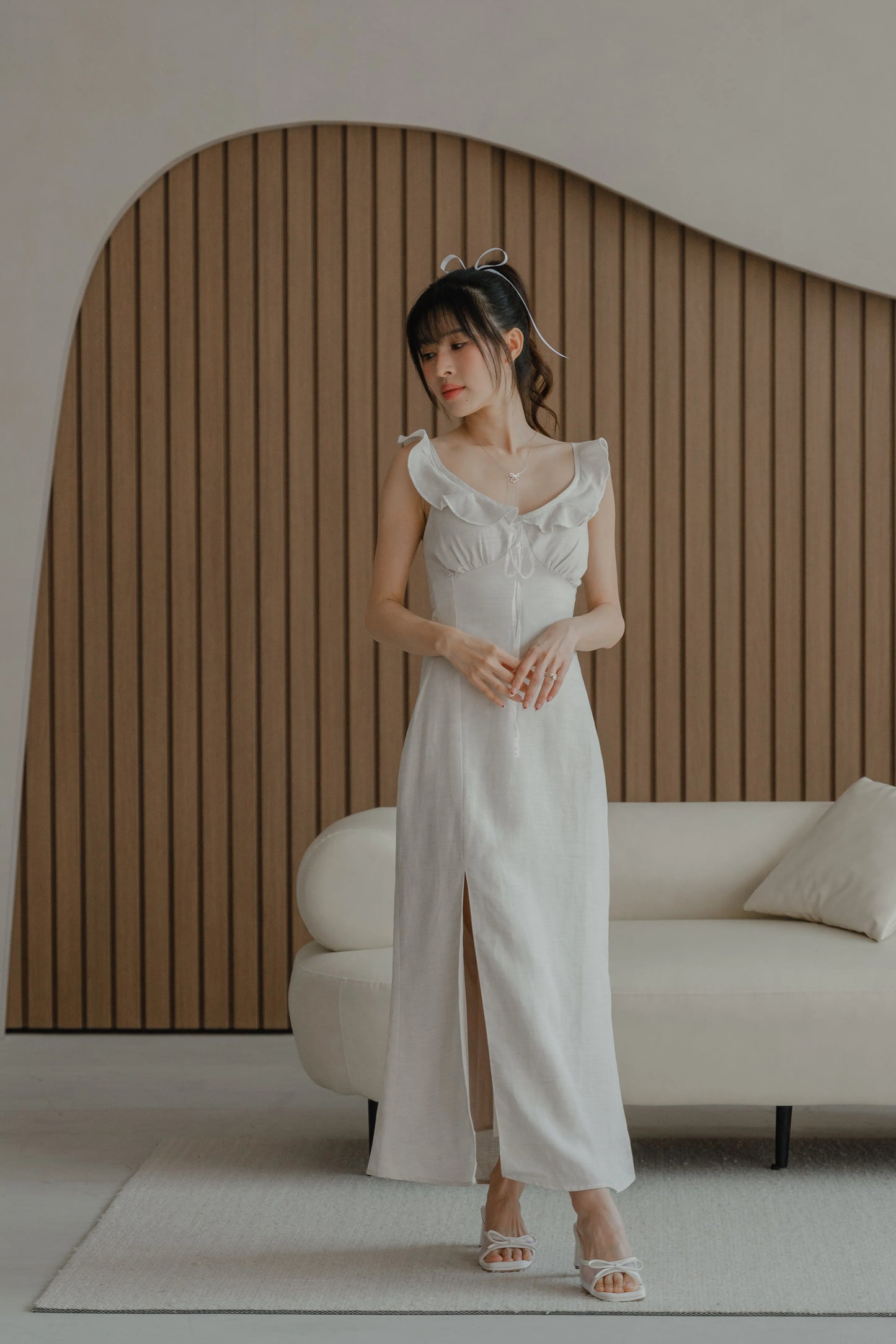 NICOLECHANGMIN x LIKKA Delphine Dress in Oat