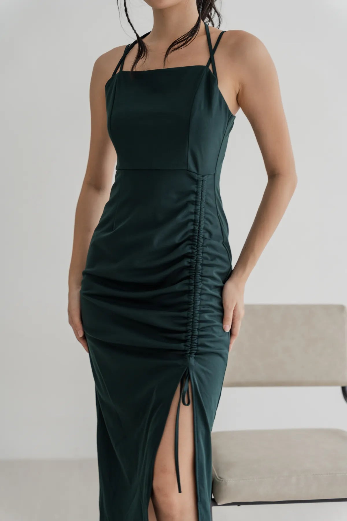 Nova Strappy Ruched Dress