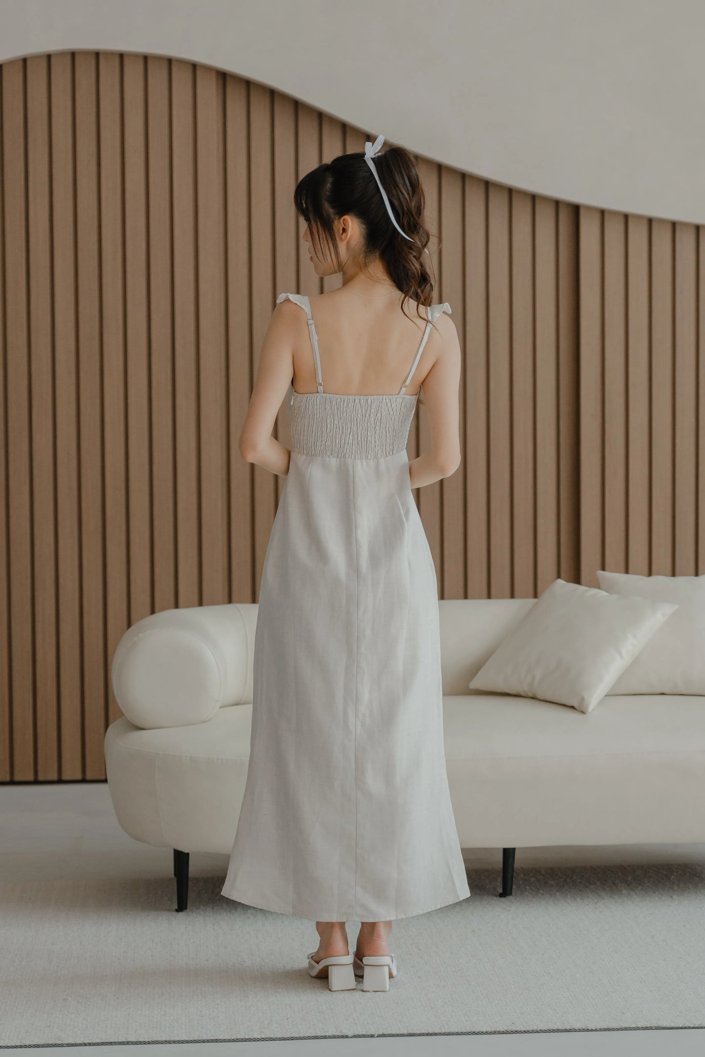 NICOLECHANGMIN x LIKKA Delphine Dress in Oat