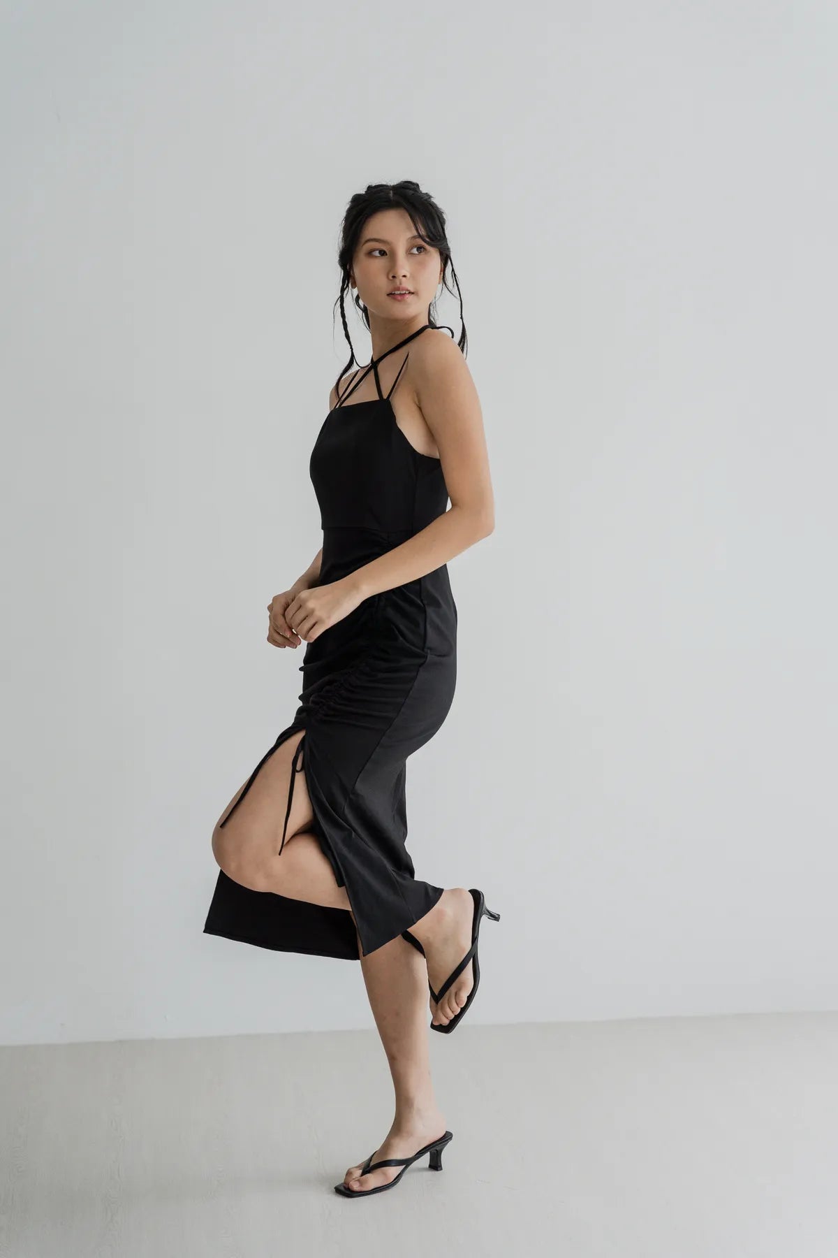 Nova Strappy Ruched Dress