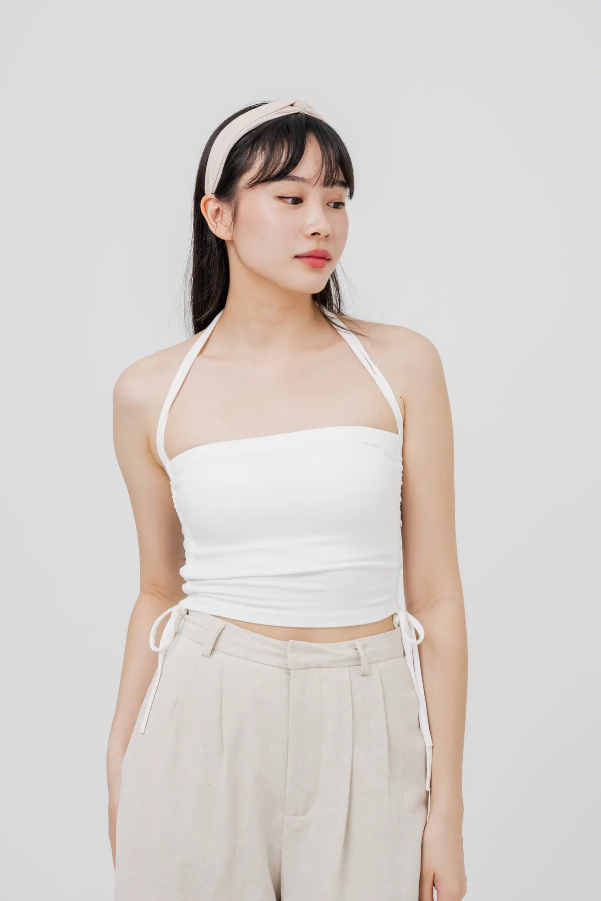 Aster Halter Side-Ribbons Padded Top