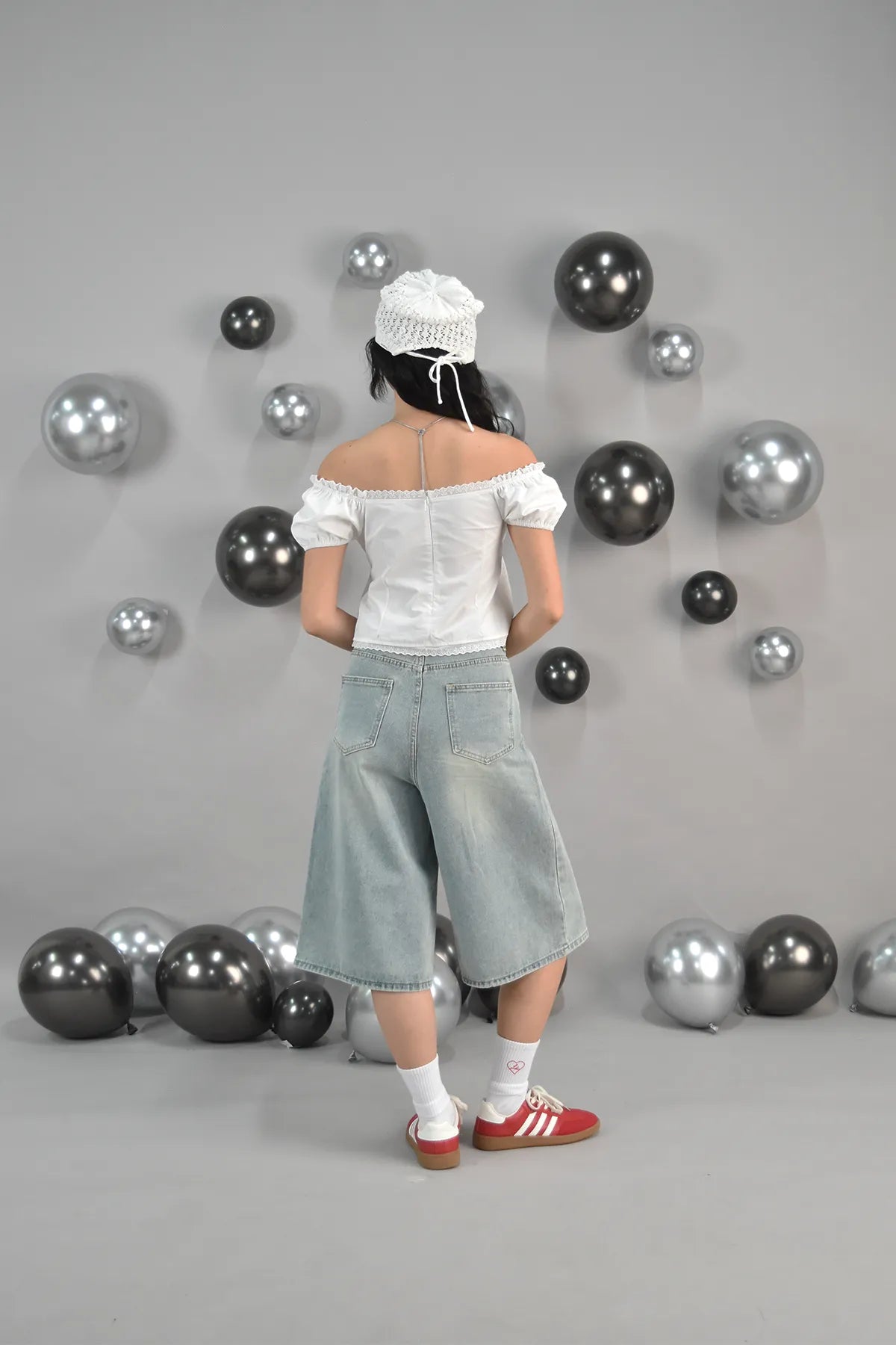 Erica Pinktuck Lace Trim Padded Sleeved Blouse - White (Restocked)