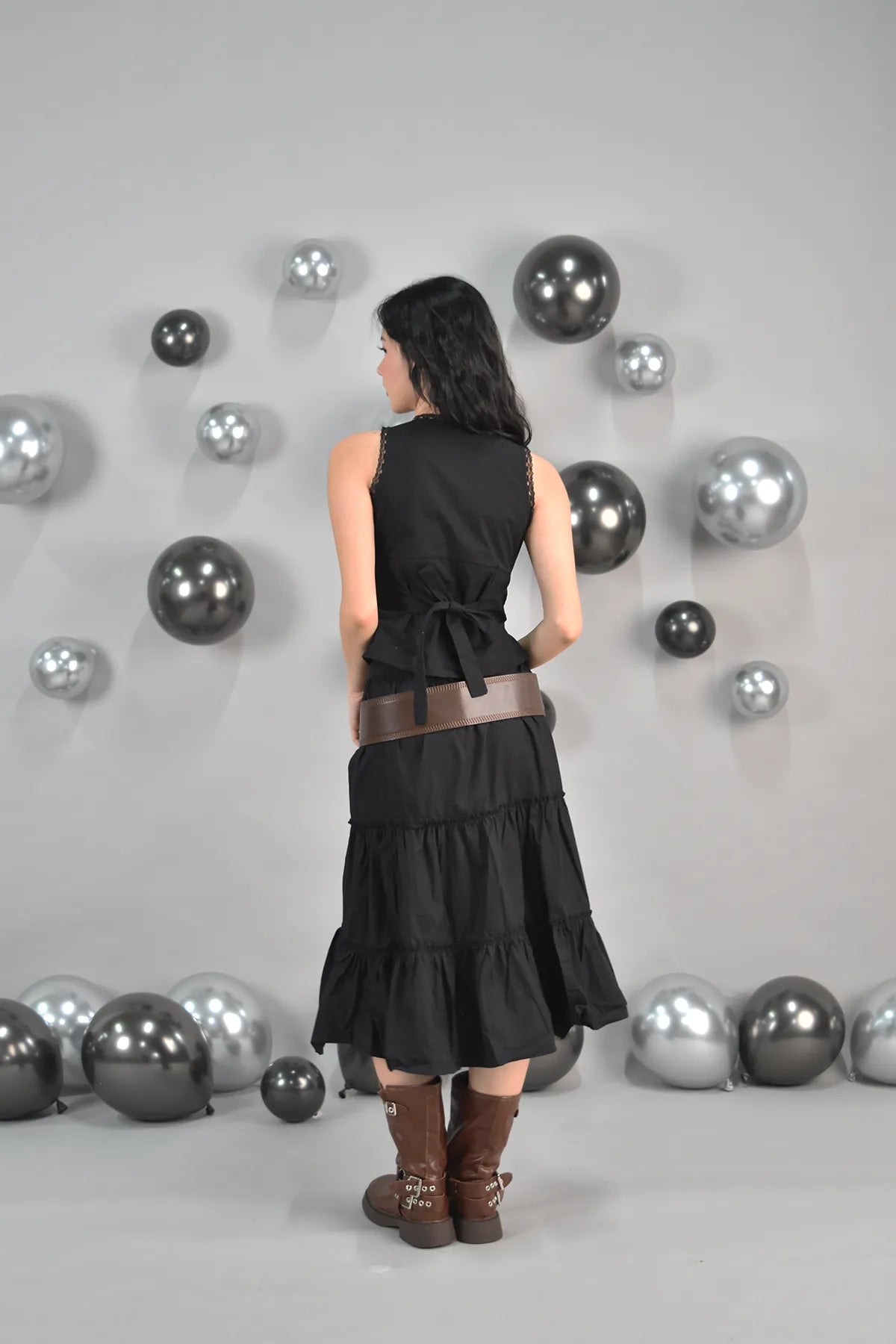 Evelyn Pintuck Lace Trim Padded Vest Top (Restocked)