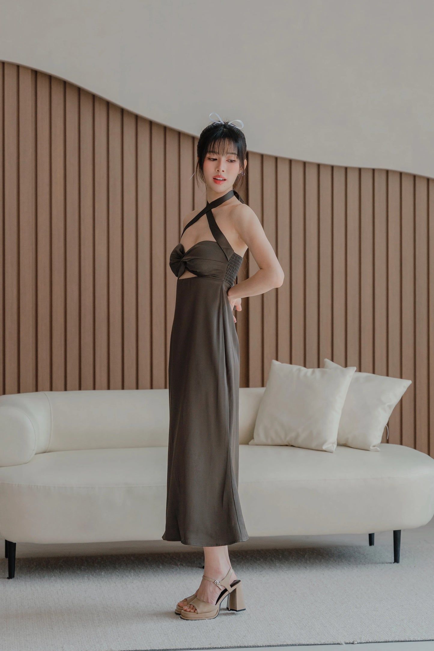 NICOLECHANGMIN x LIKKA Arista Dress in Pewter