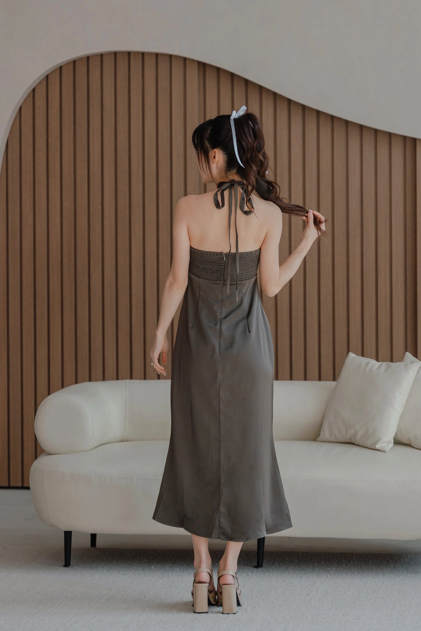 NICOLECHANGMIN x LIKKA Arista Dress in Pewter
