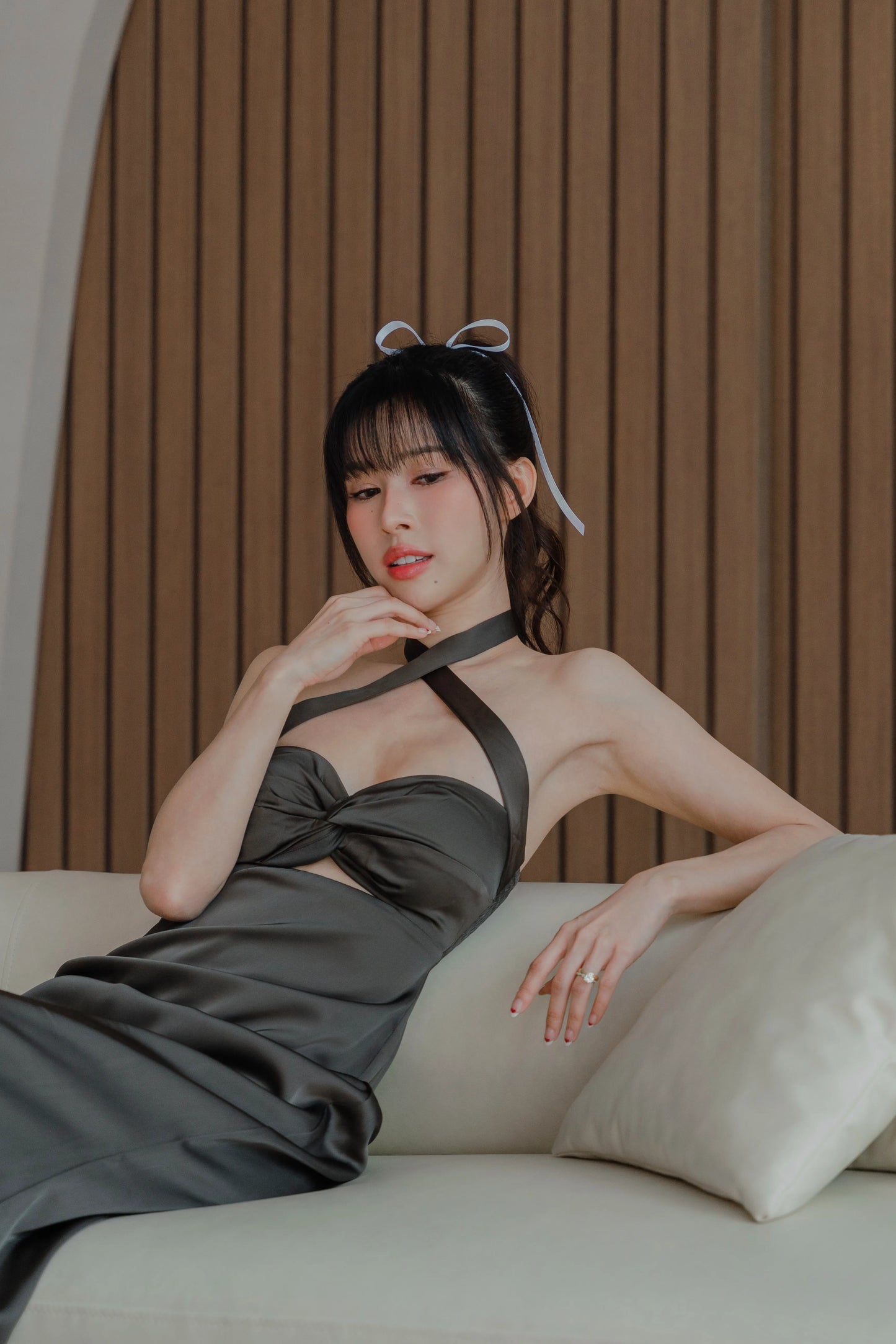 NICOLECHANGMIN x LIKKA Arista Dress in Pewter