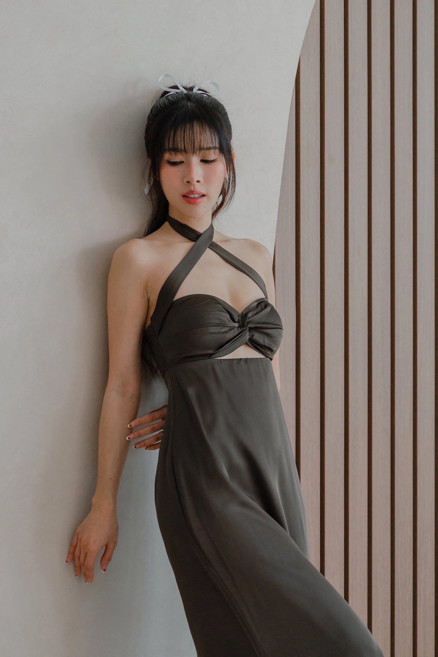 NICOLECHANGMIN x LIKKA Arista Dress in Pewter