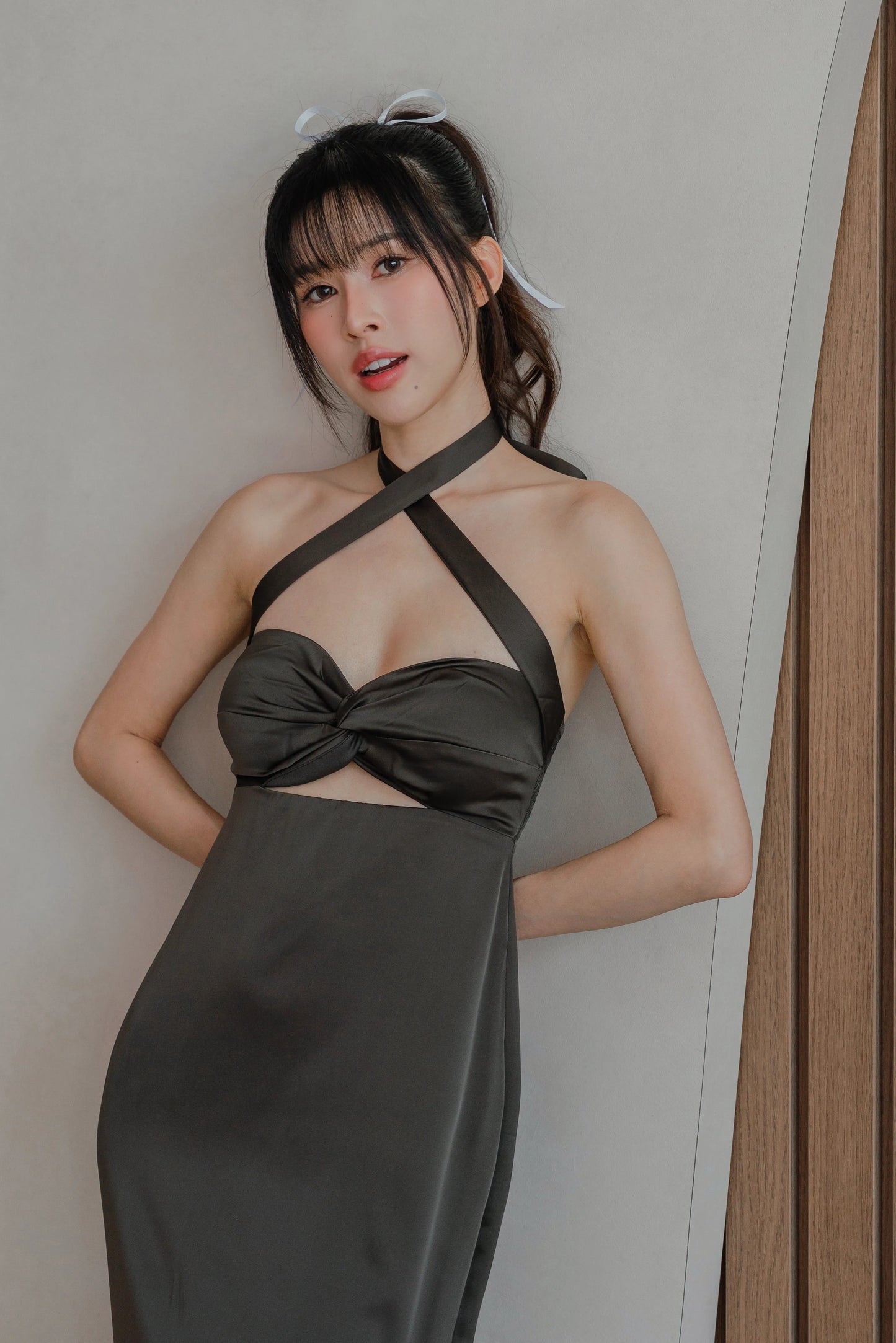 NICOLECHANGMIN x LIKKA Arista Dress in Pewter