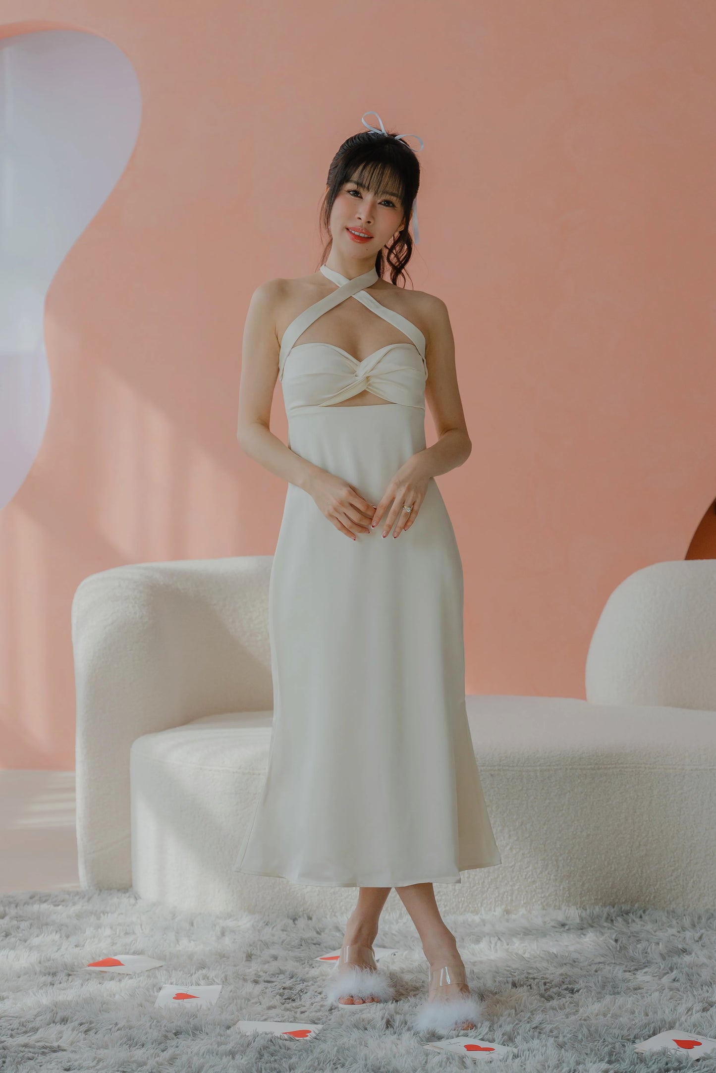 NICOLECHANGMIN x LIKKA Arista Dress in Vanilla
