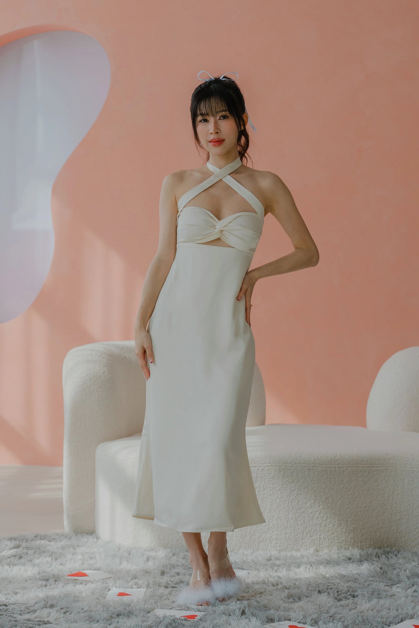 NICOLECHANGMIN x LIKKA Arista Dress in Vanilla