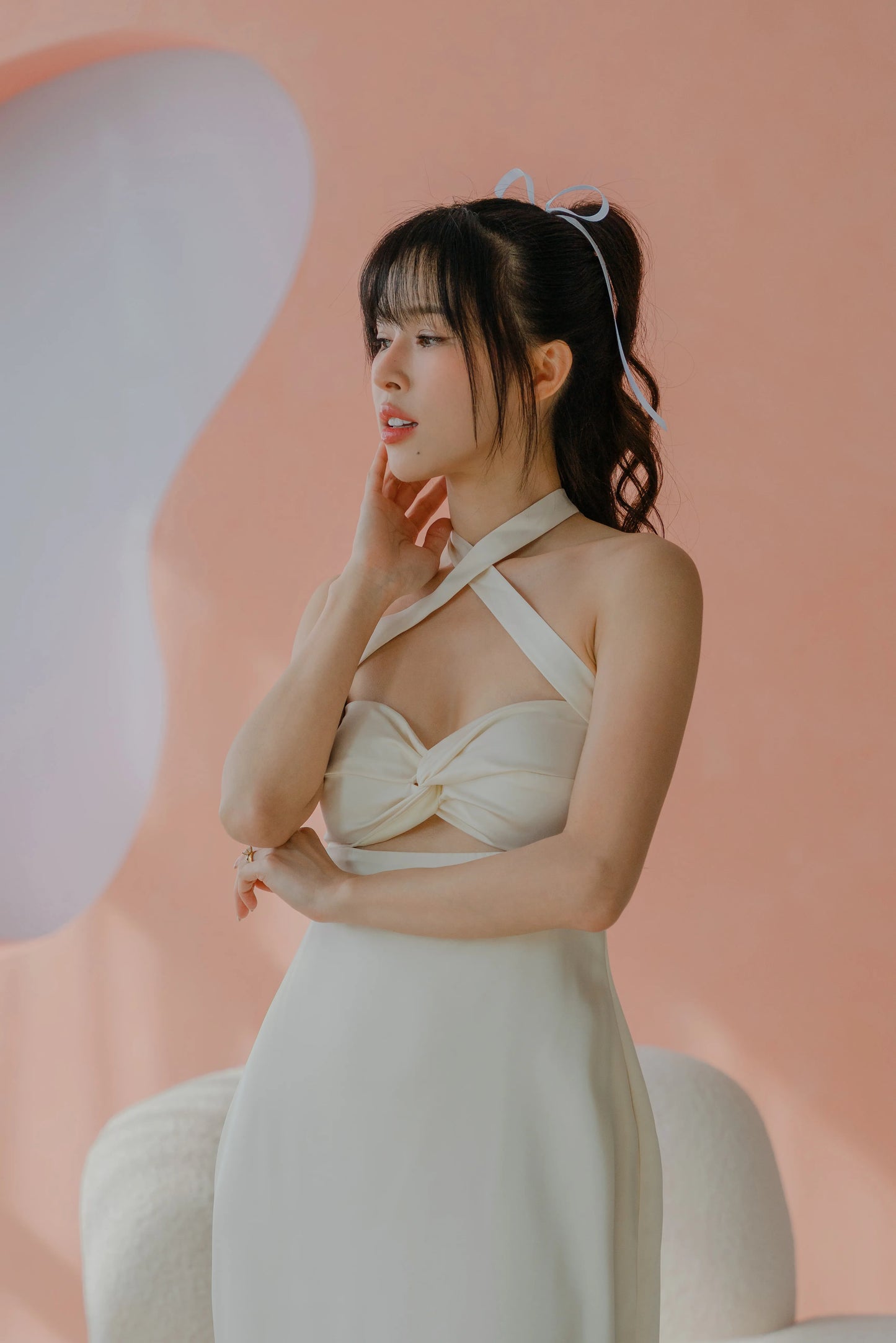 NICOLECHANGMIN x LIKKA Arista Dress in Vanilla