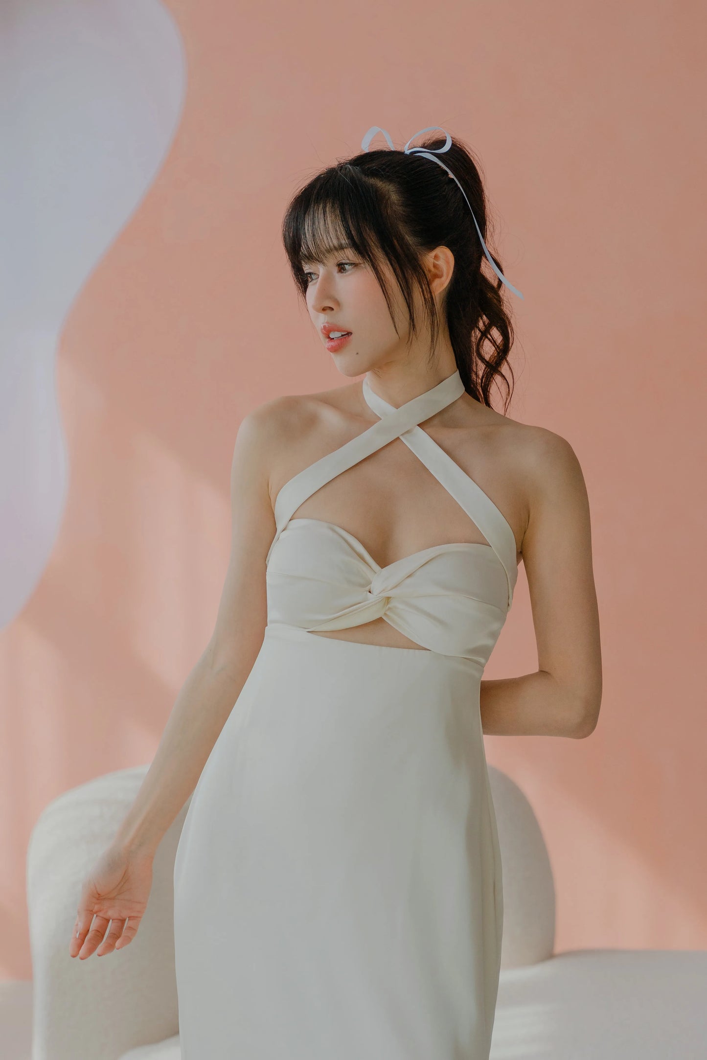 NICOLECHANGMIN x LIKKA Arista Dress in Vanilla