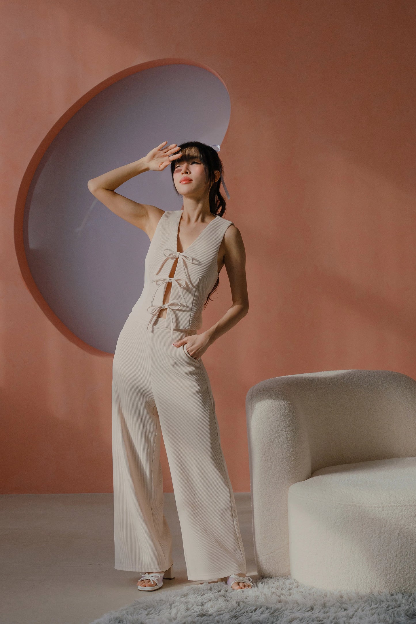NICOLECHANGMIN x LIKKA Brei Vest in Ecru (Vest only)