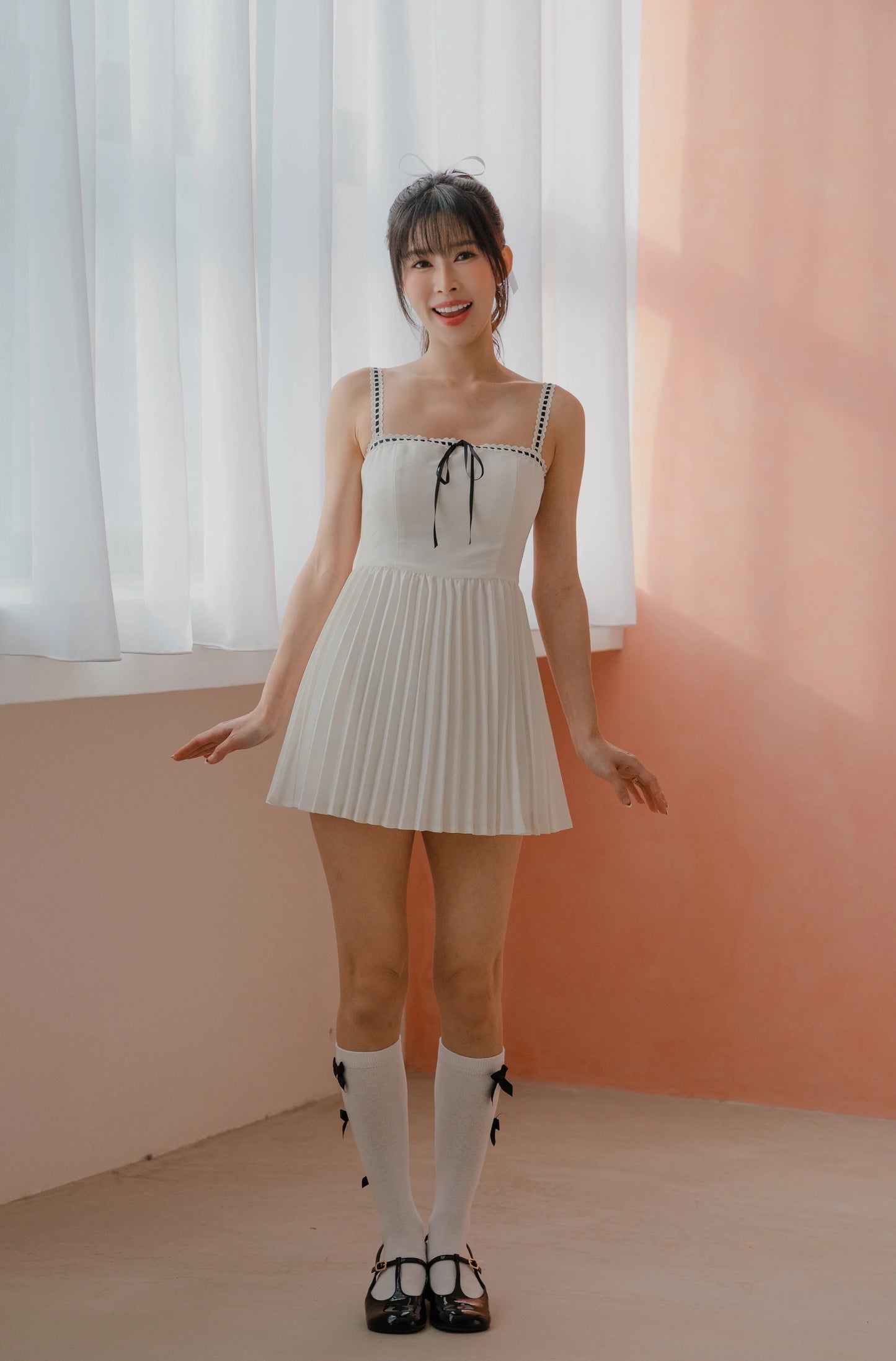 NICOLECHANGMIN x LIKKA Colette Romper Dress in White