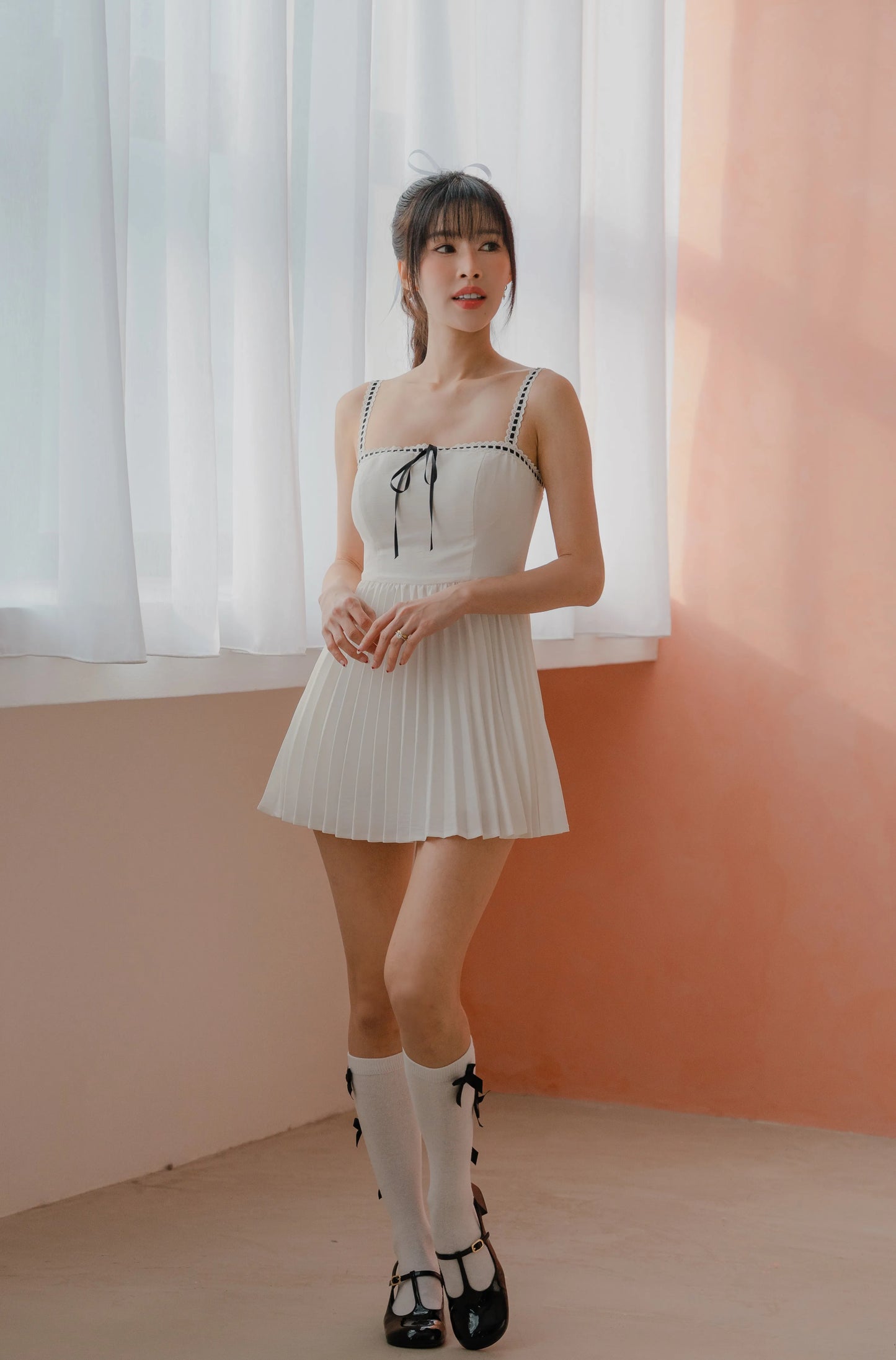 NICOLECHANGMIN x LIKKA Colette Romper Dress in White